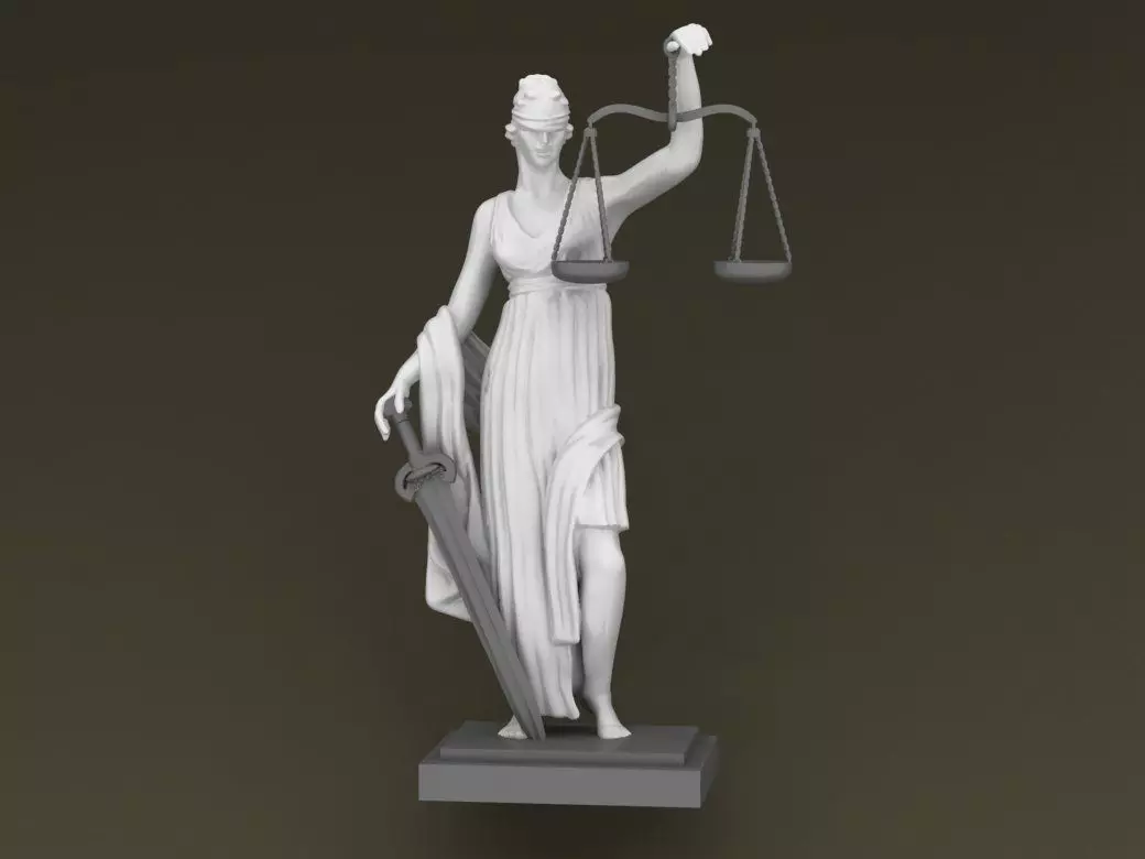 statue of justice 3D print model_0
