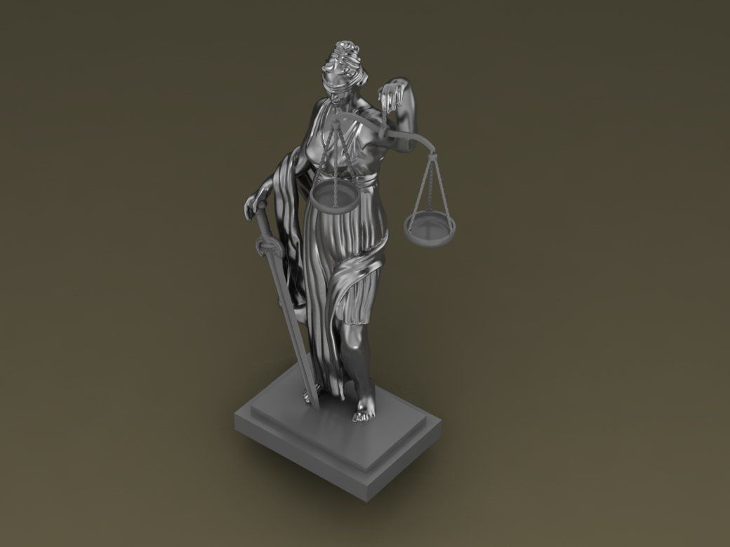 statue of justice 3D print model_10