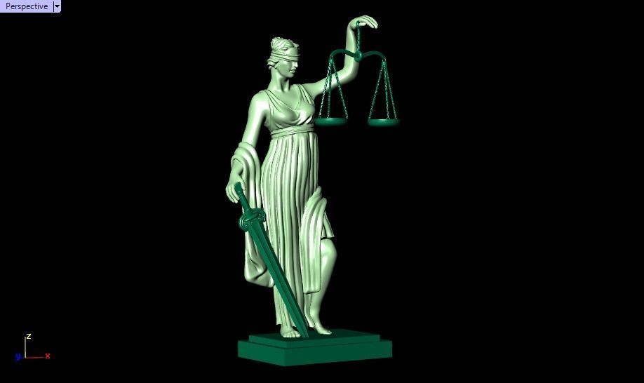 statue of justice 3D print model_34