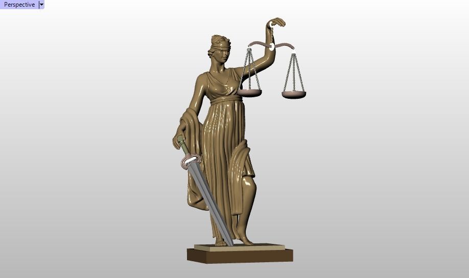 statue of justice 3D print model_2