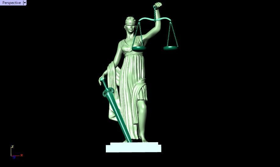 statue of justice 3D print model_33