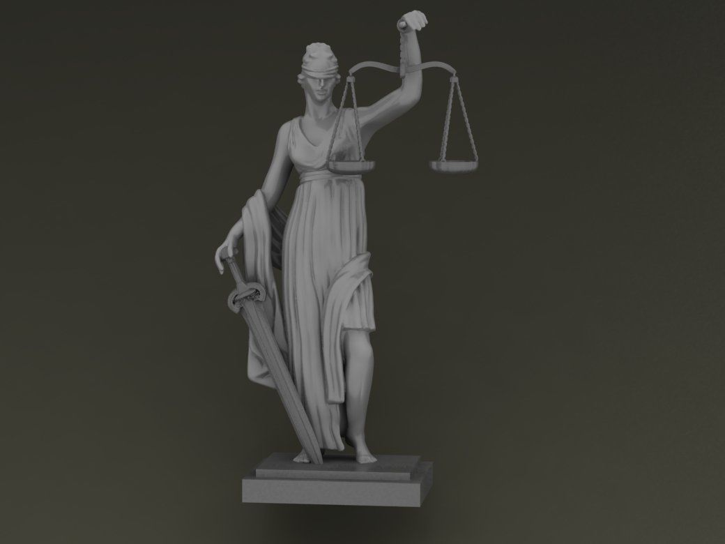 statue of justice 3D print model_6