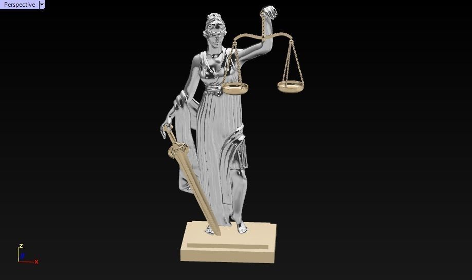 statue of justice 3D print model_31