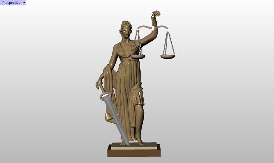 statue of justice 3D print model_25