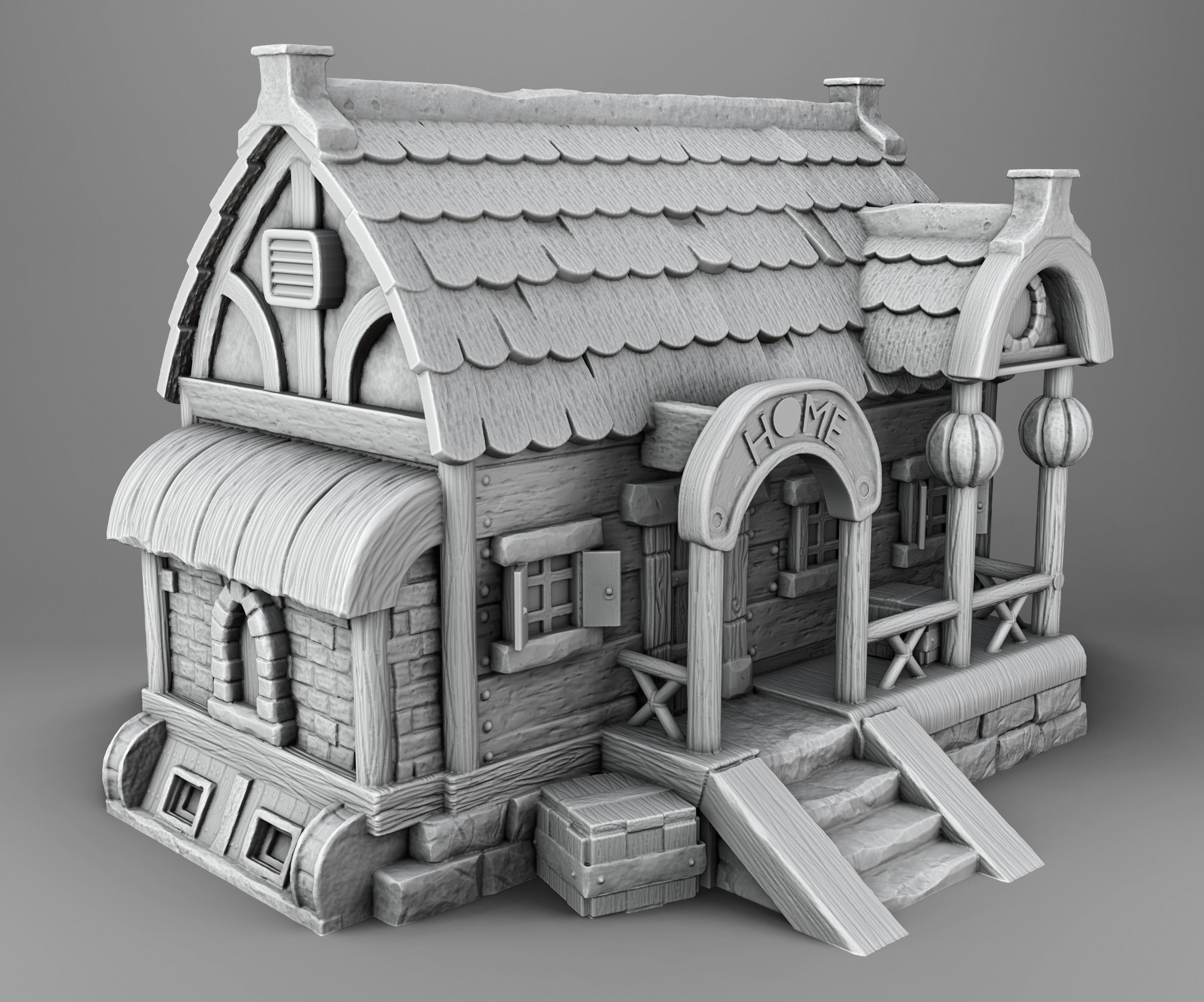 Stylized Middle Ages Set Part 3 3D print model_4