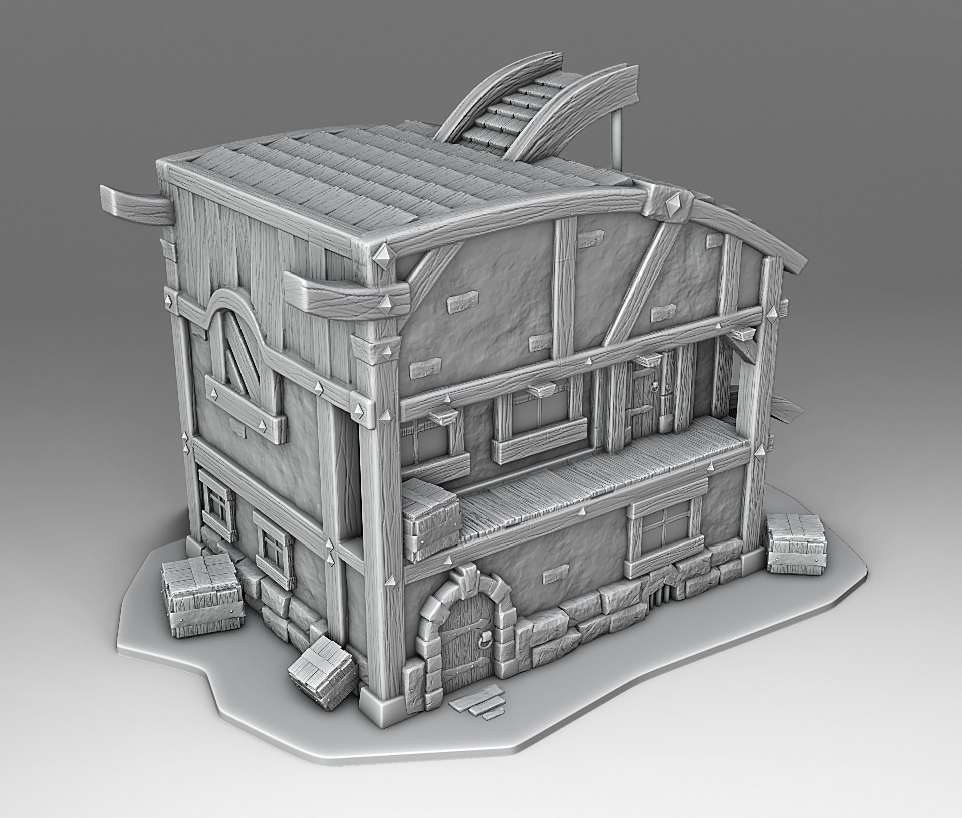 Stylized Middle Ages Set Part 3 3D print model_1