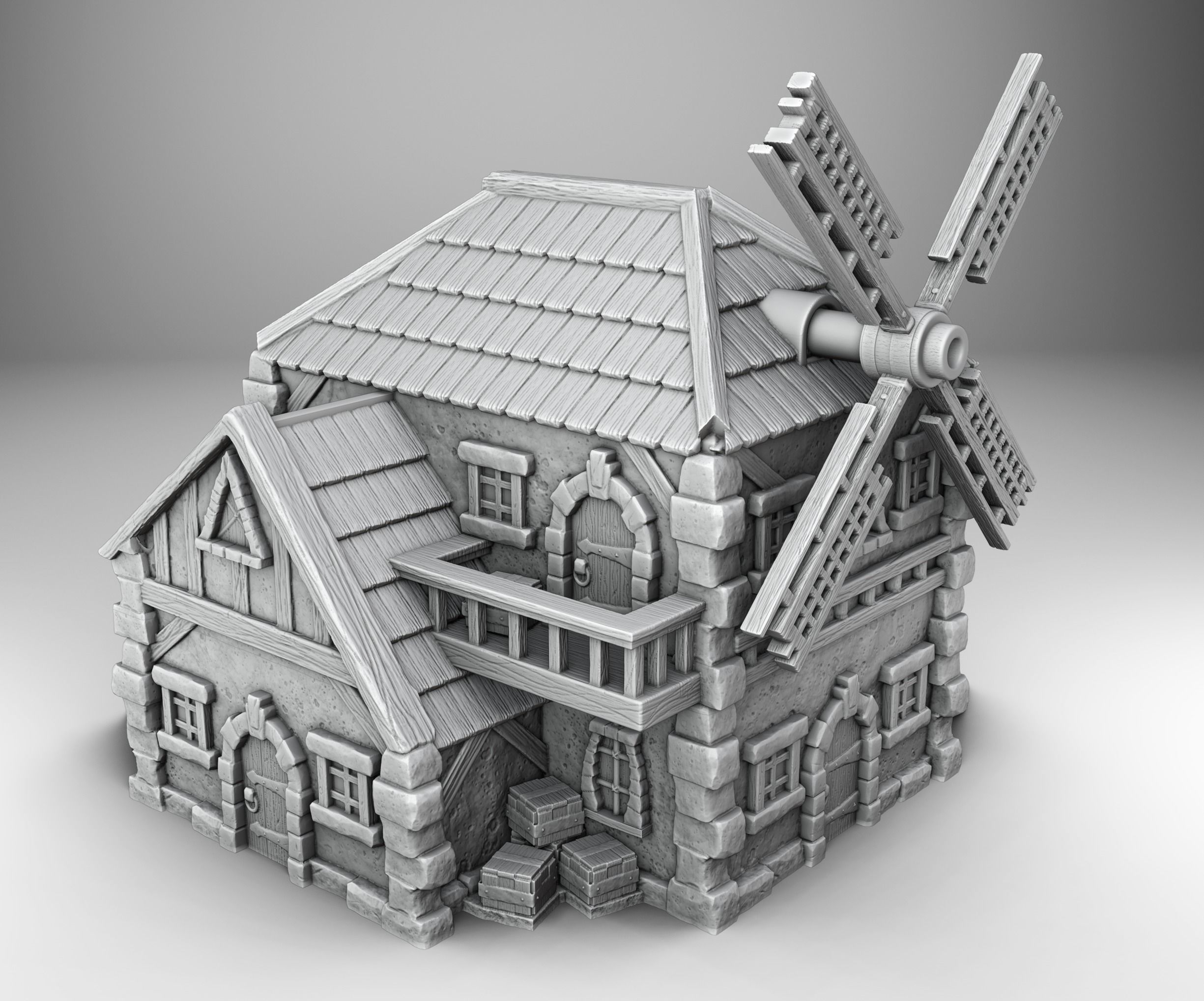 Stylized Middle Ages Set Part 3 3D print model_3