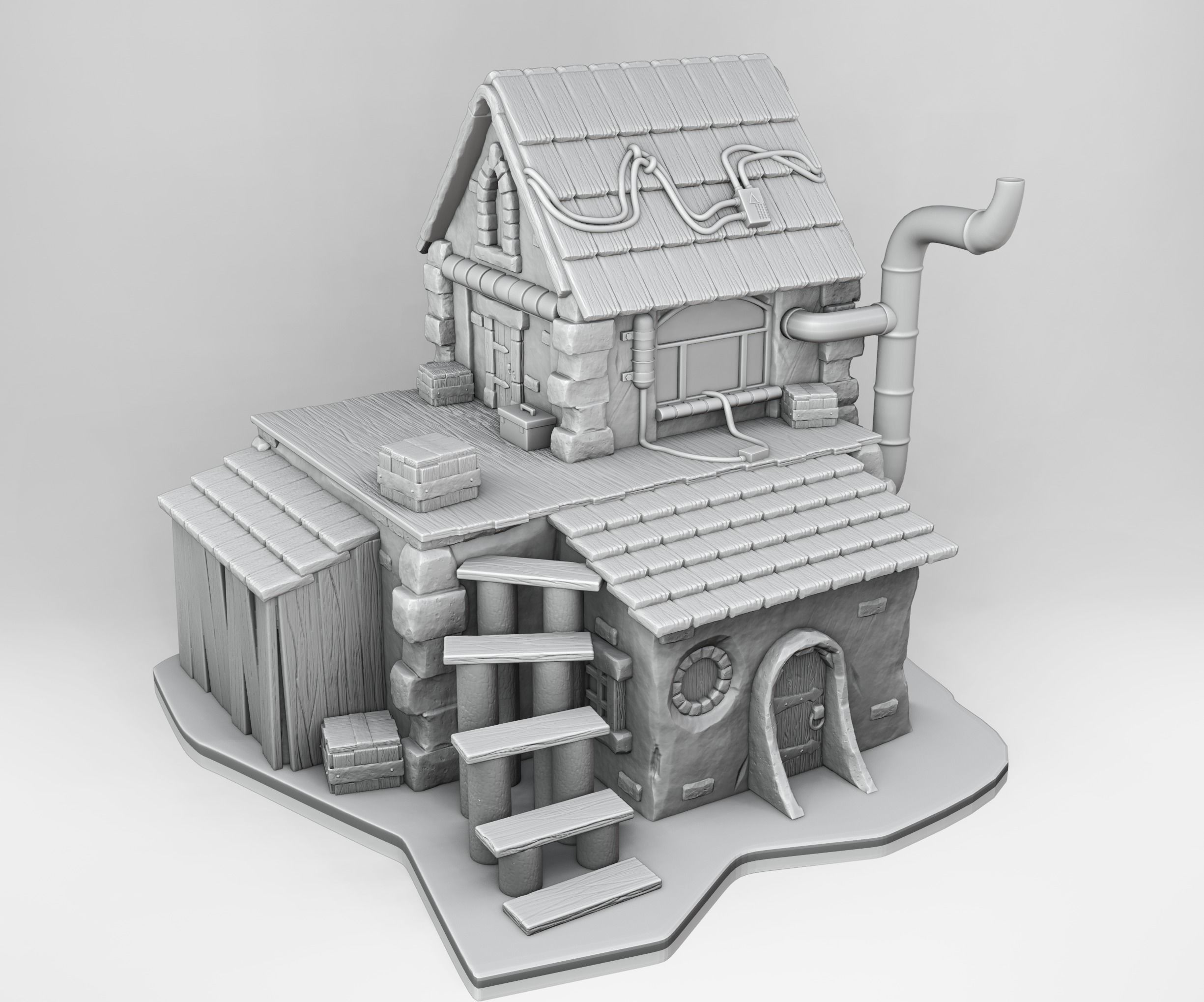 Stylized Middle Ages Set Part 3 3D print model_2