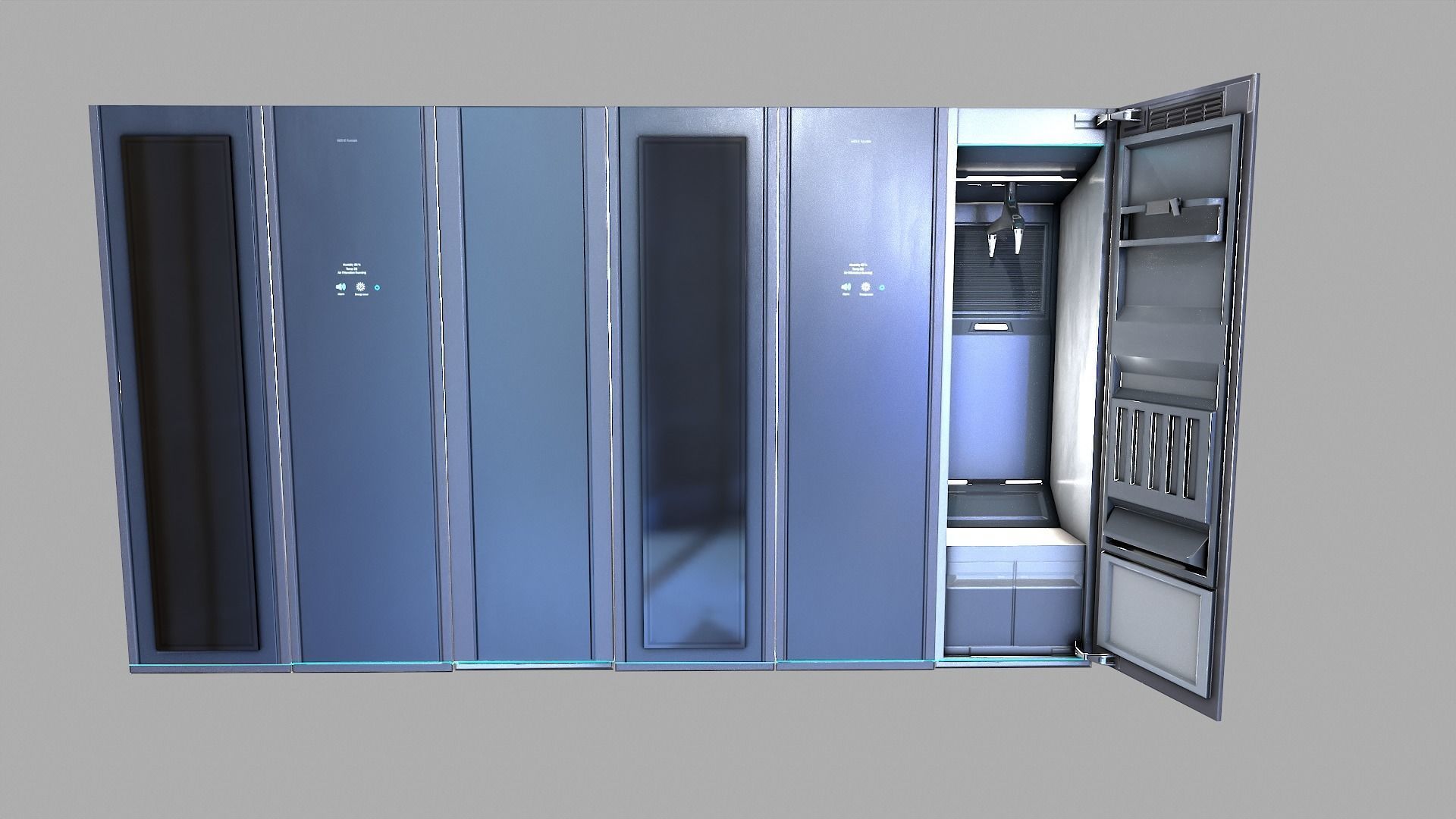 Cabinets server cabinet Low-poly 3D model_6