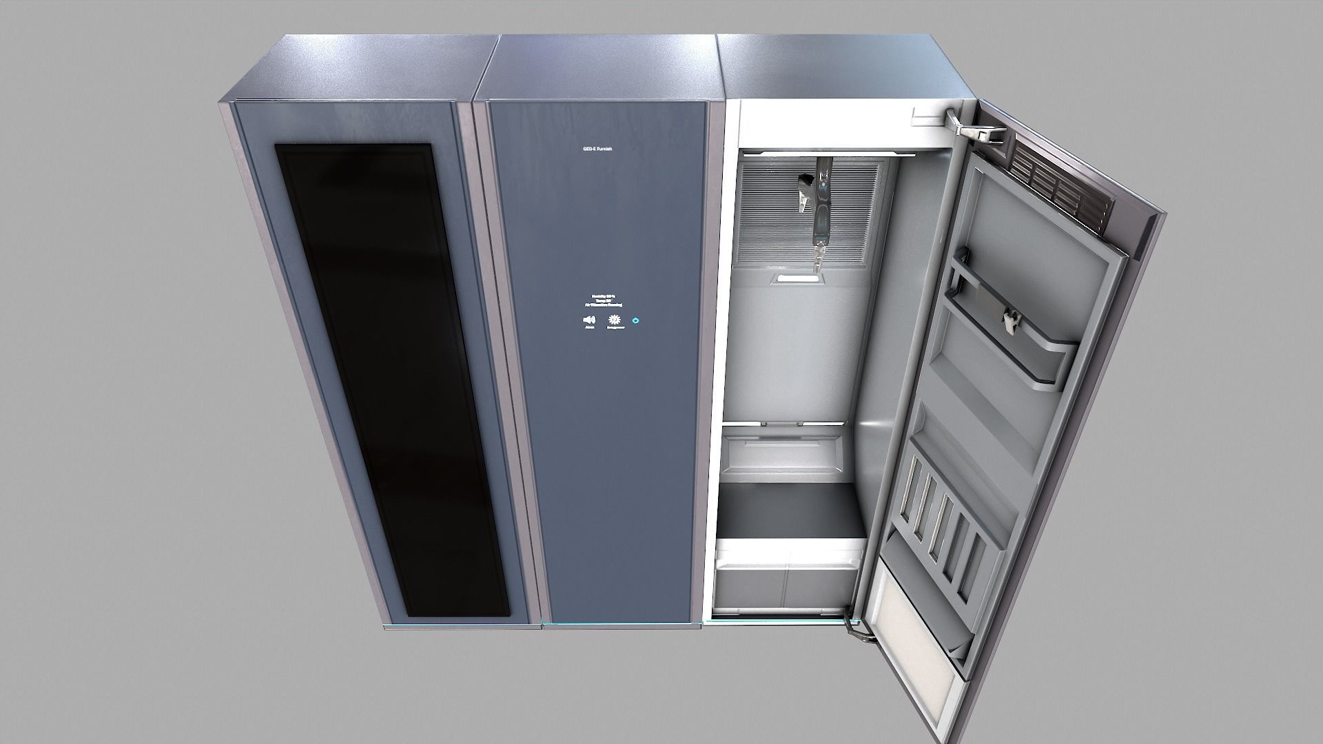 Cabinets server cabinet Low-poly 3D model_3