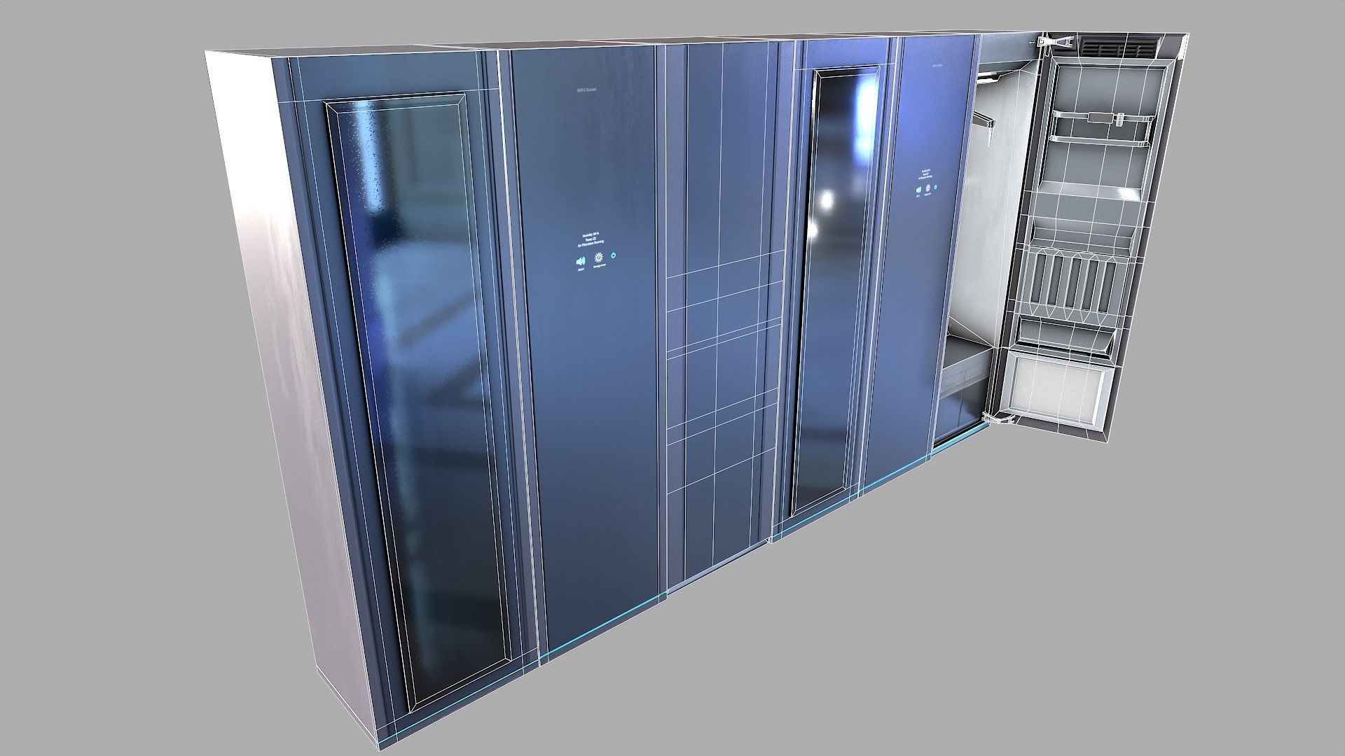 Cabinets server cabinet Low-poly 3D model_12