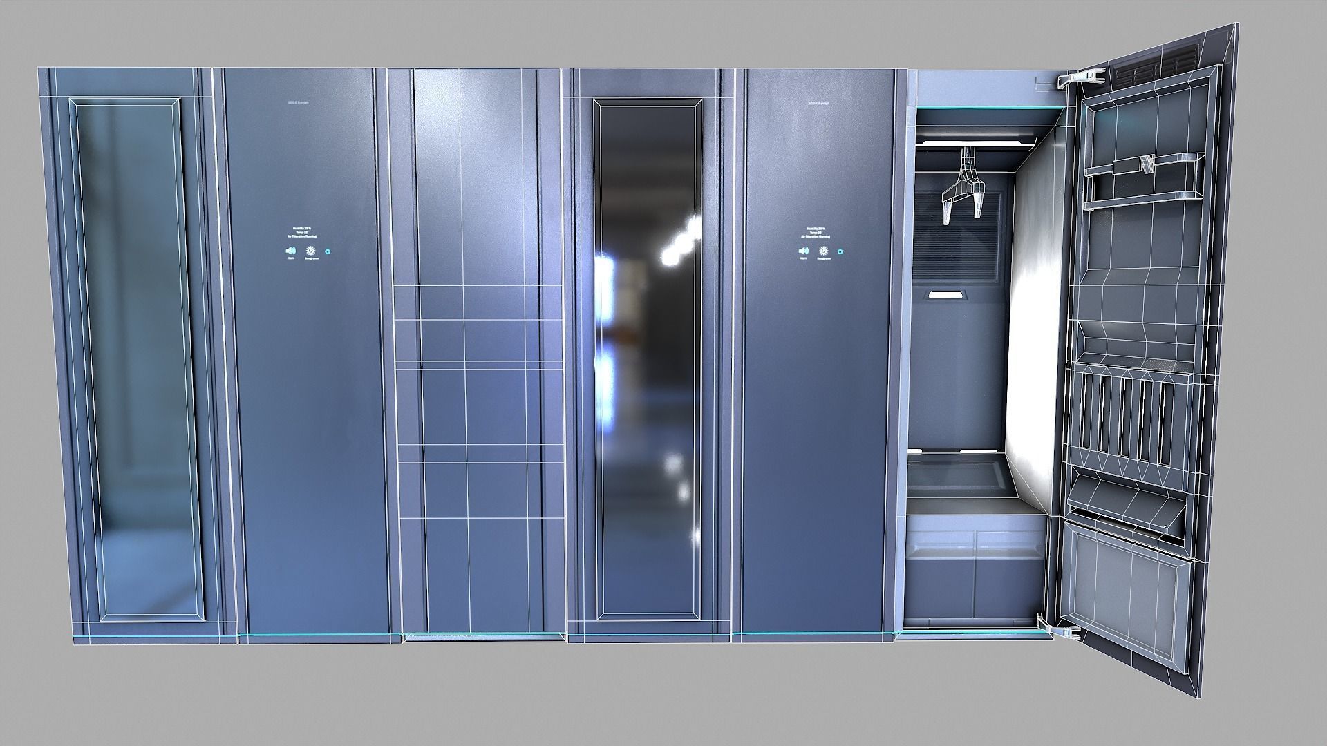 Cabinets server cabinet Low-poly 3D model_11