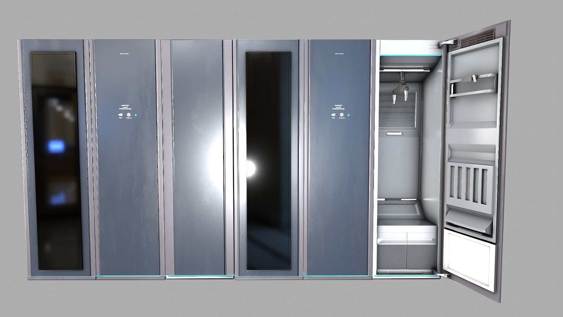 Cabinets server cabinet Low-poly 3D model_4