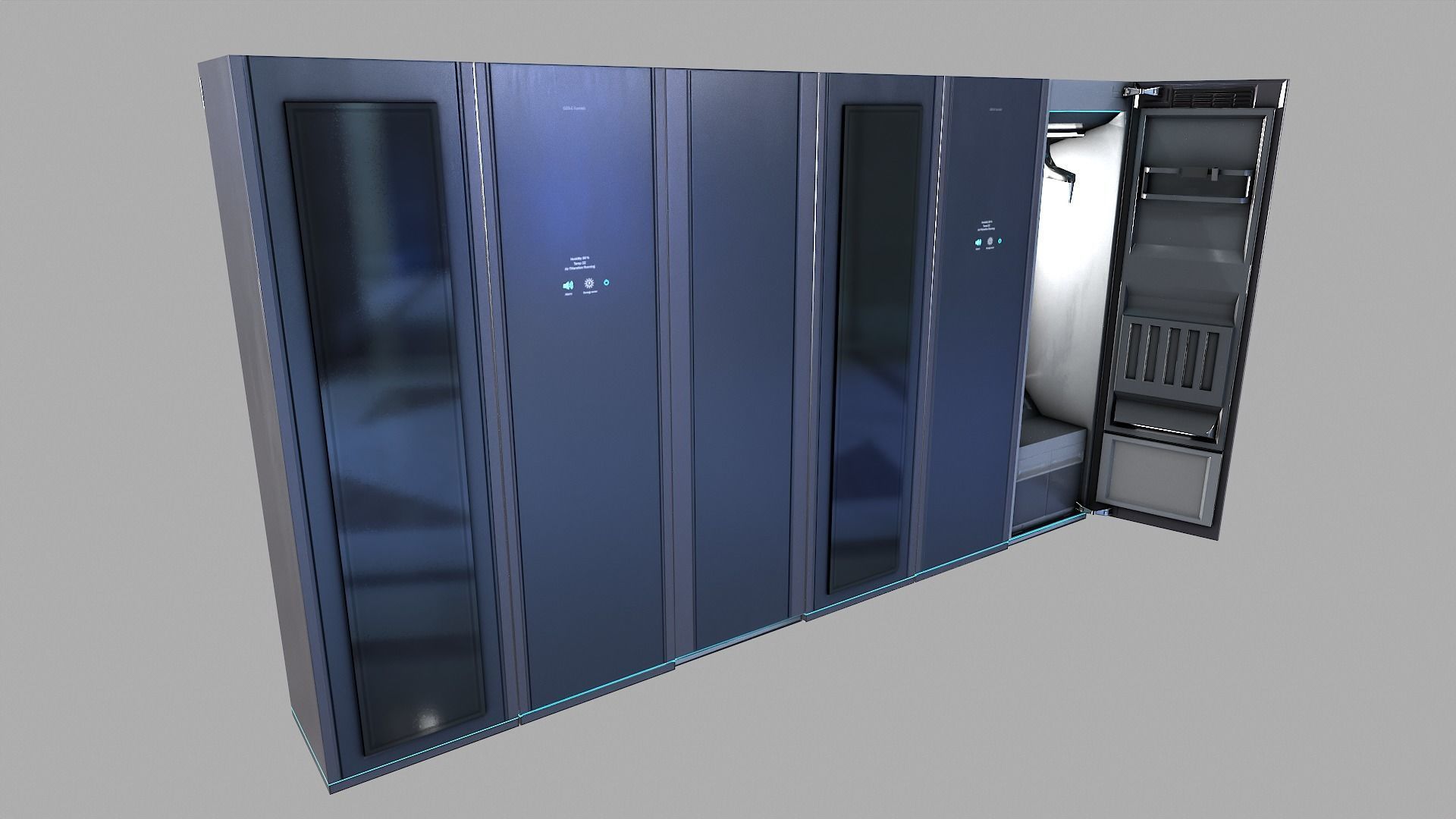 Cabinets server cabinet Low-poly 3D model_5