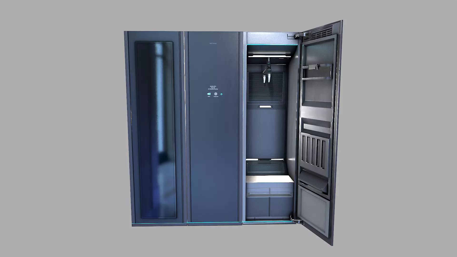 Cabinets server cabinet Low-poly 3D model_0