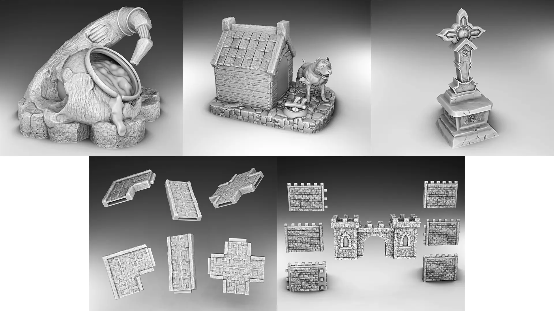 Stylized decor of Middle Ages Set Part 3 3D print model