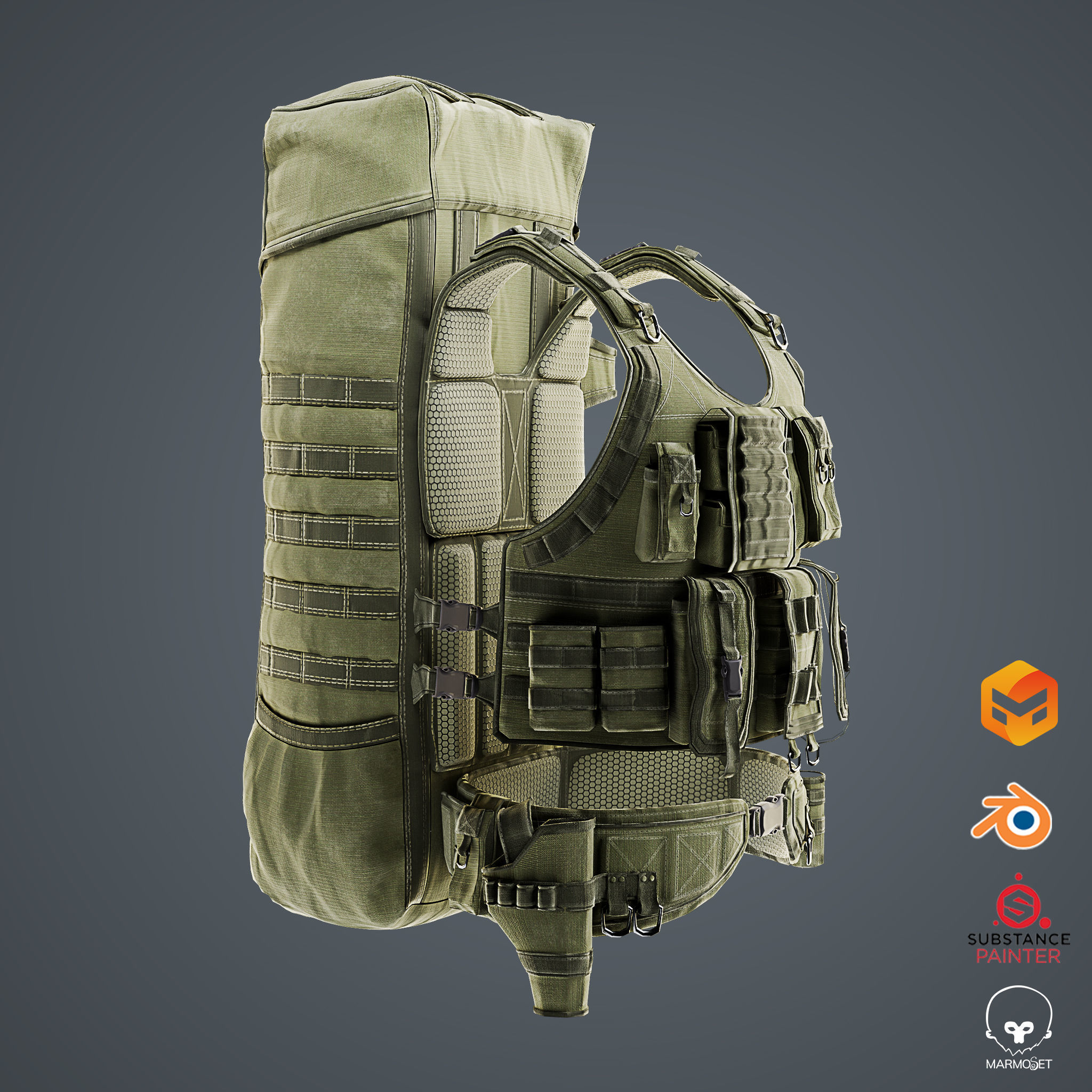 Military Tactical Props Vol 01 Low-poly 3D model_3