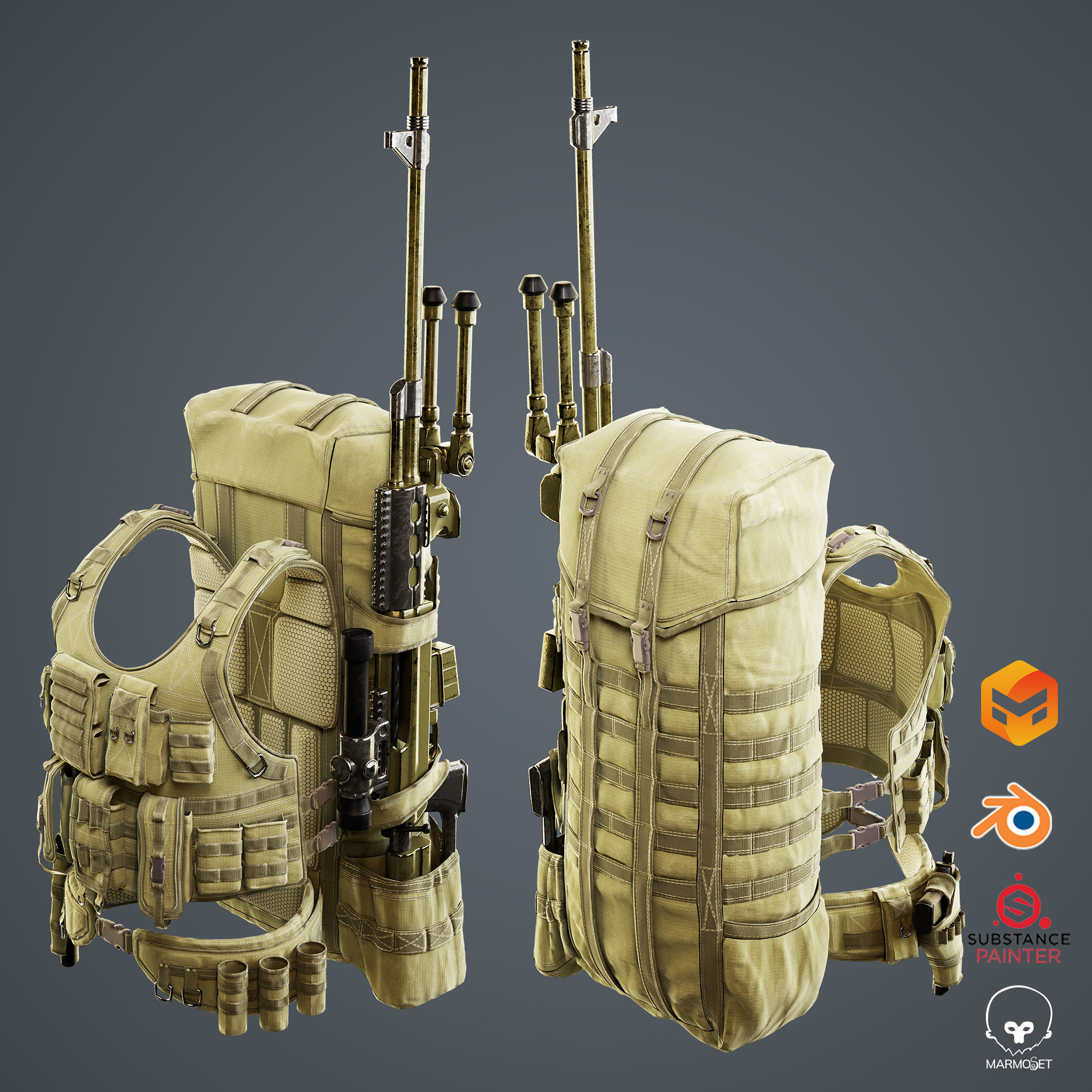 Military Tactical Props Vol 01 Low-poly 3D model_8