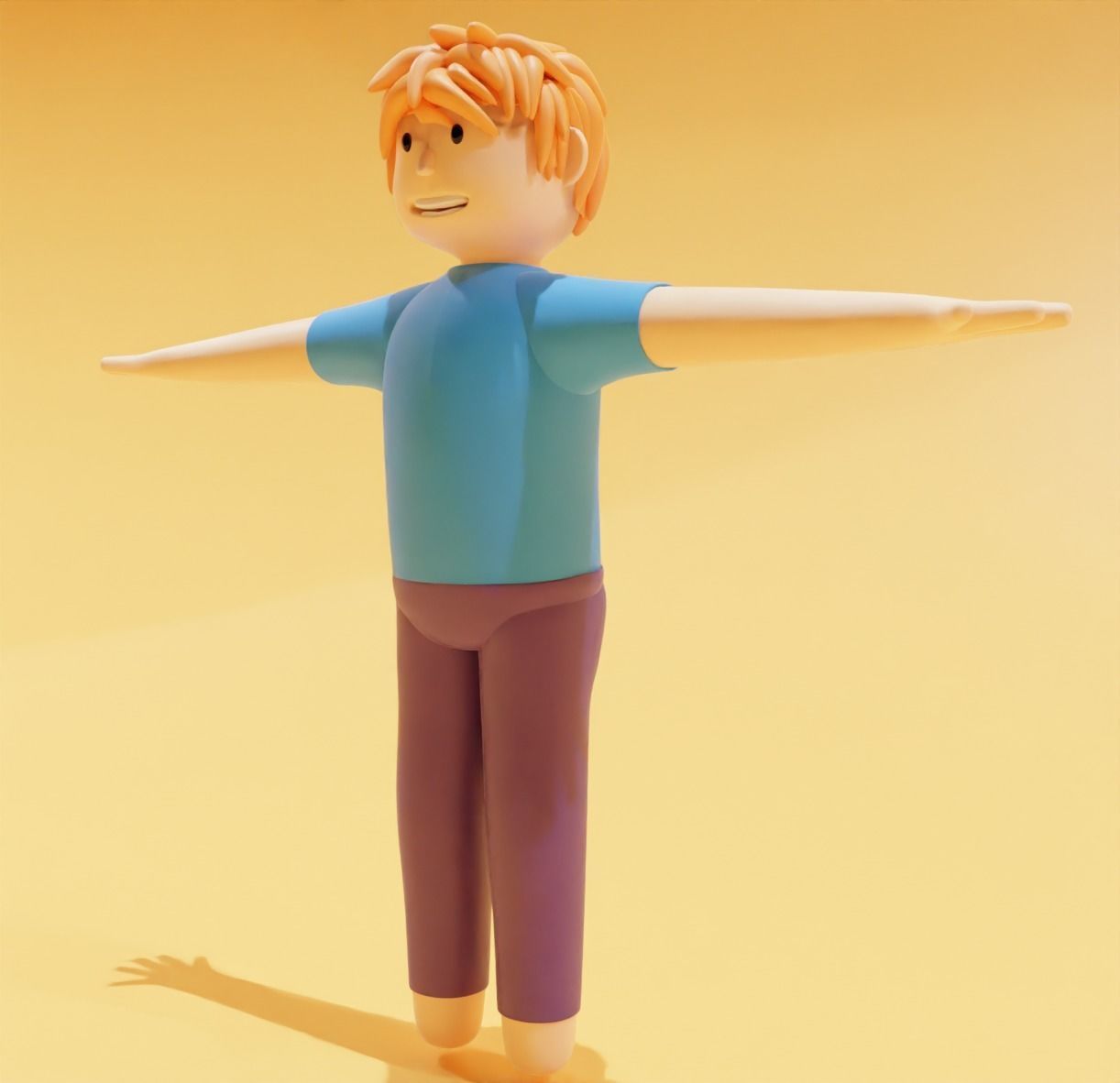 3D cool cartoon man character Free 3D model_2