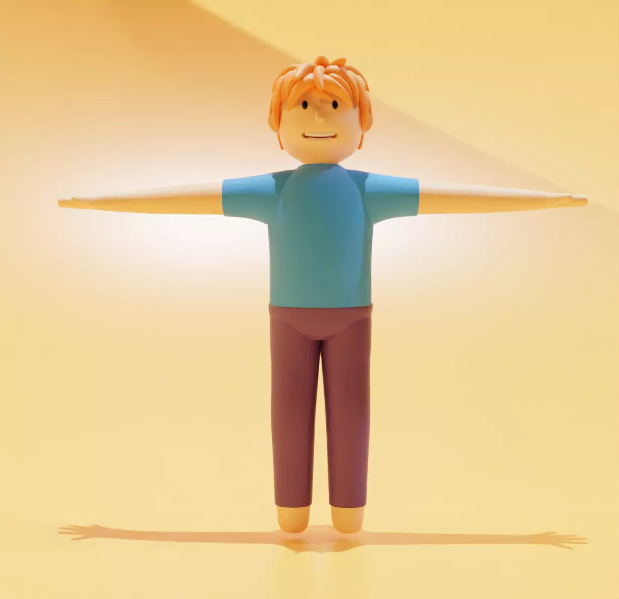 3D cool cartoon man character Free 3D model_0