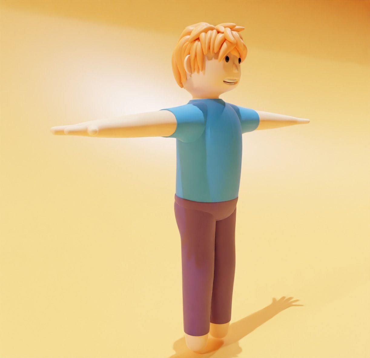 3D cool cartoon man character Free 3D model_3