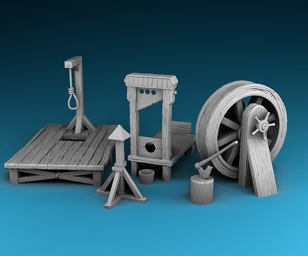 Stylized decor of Middle Ages Instruments of torture 3D print model