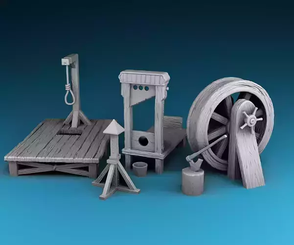 Stylized decor of Middle Ages Instruments of torture 3D print model