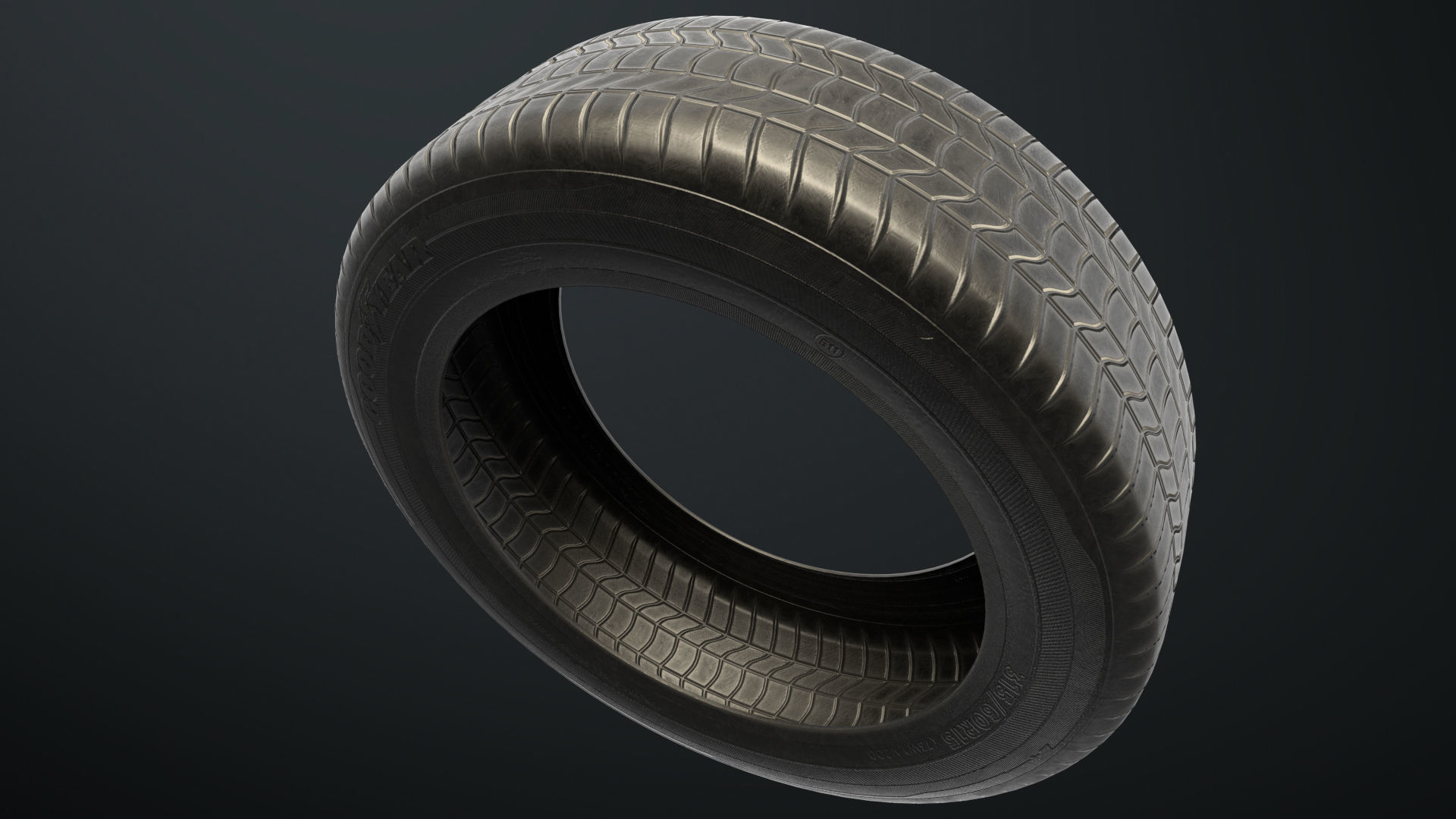 Low Poly Tire Low-poly 3D model_8
