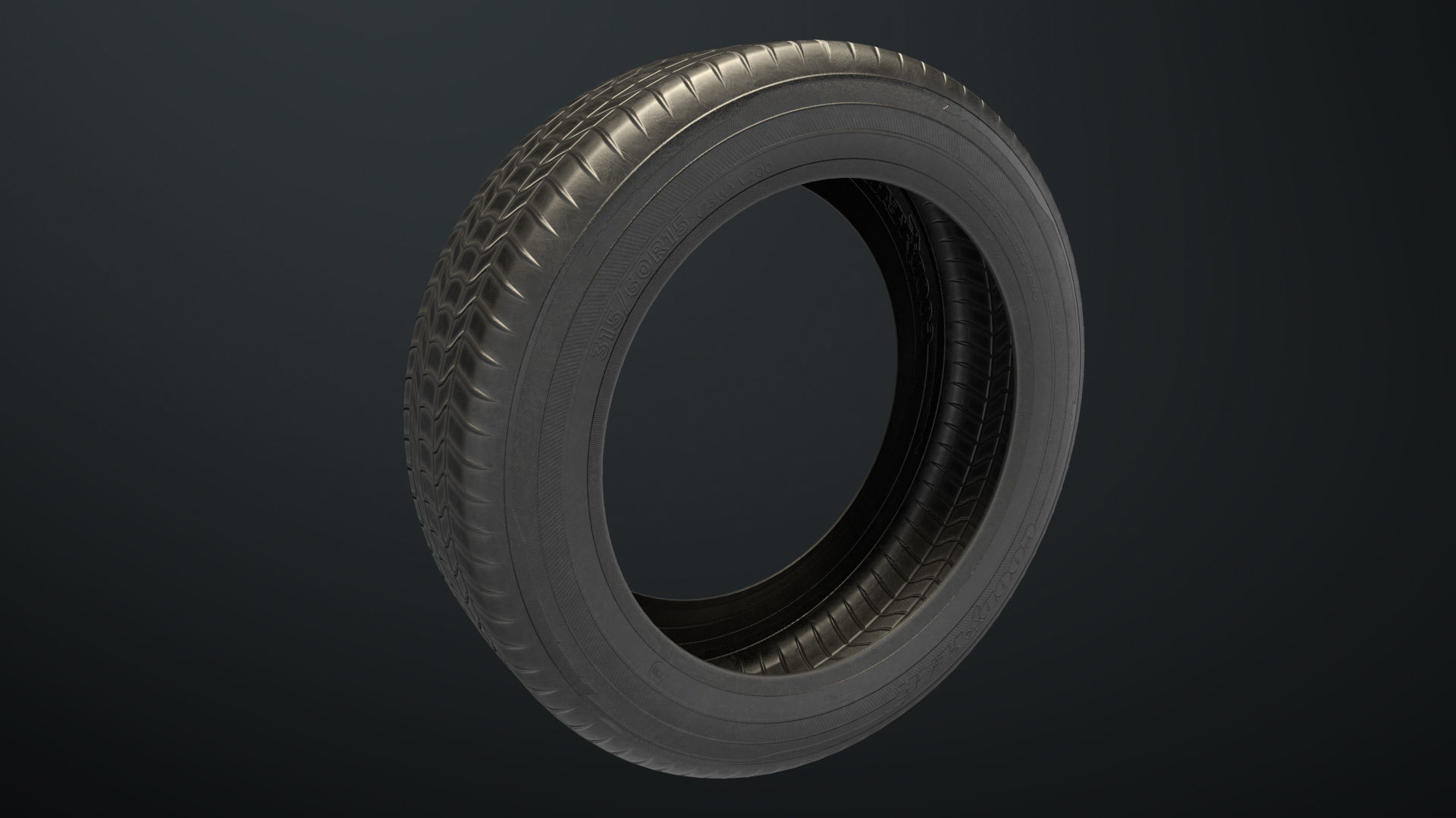 Low Poly Tire Low-poly 3D model_3