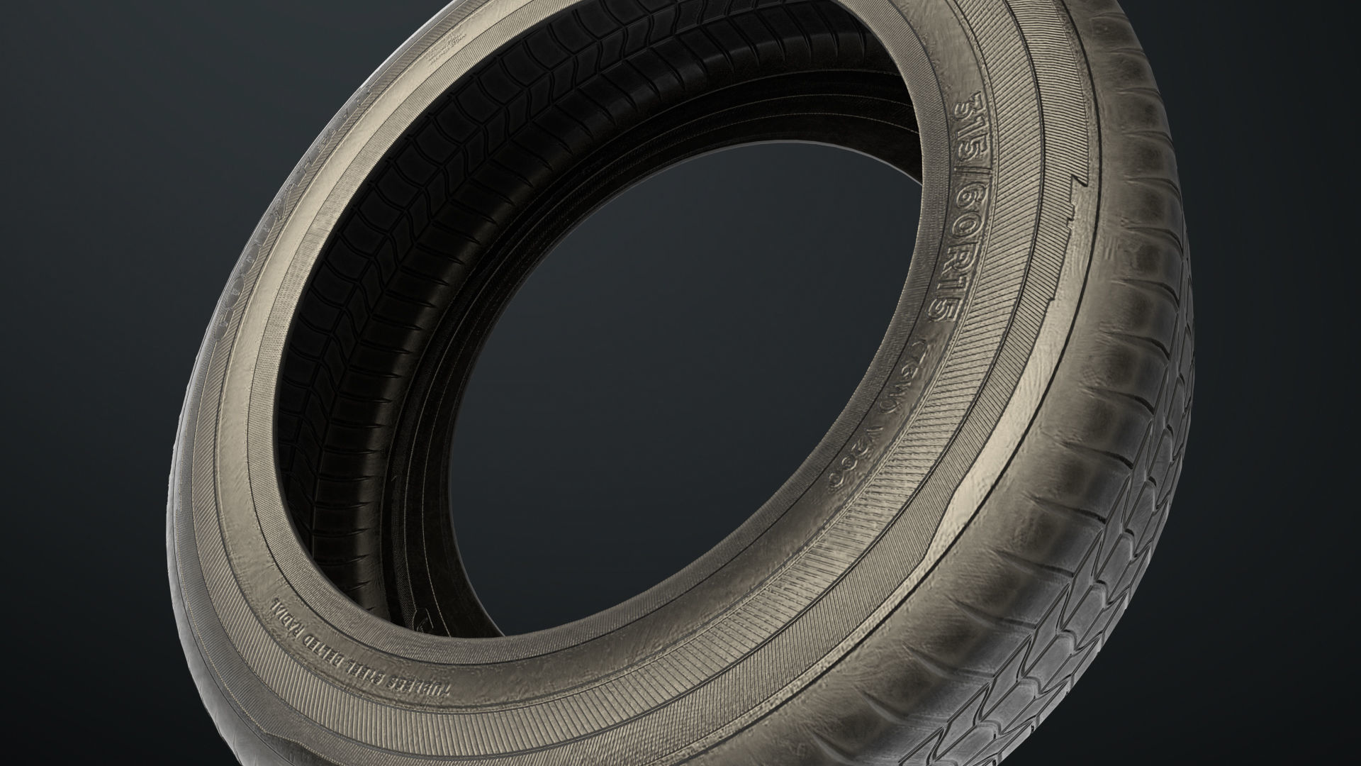 Low Poly Tire Low-poly 3D model_12