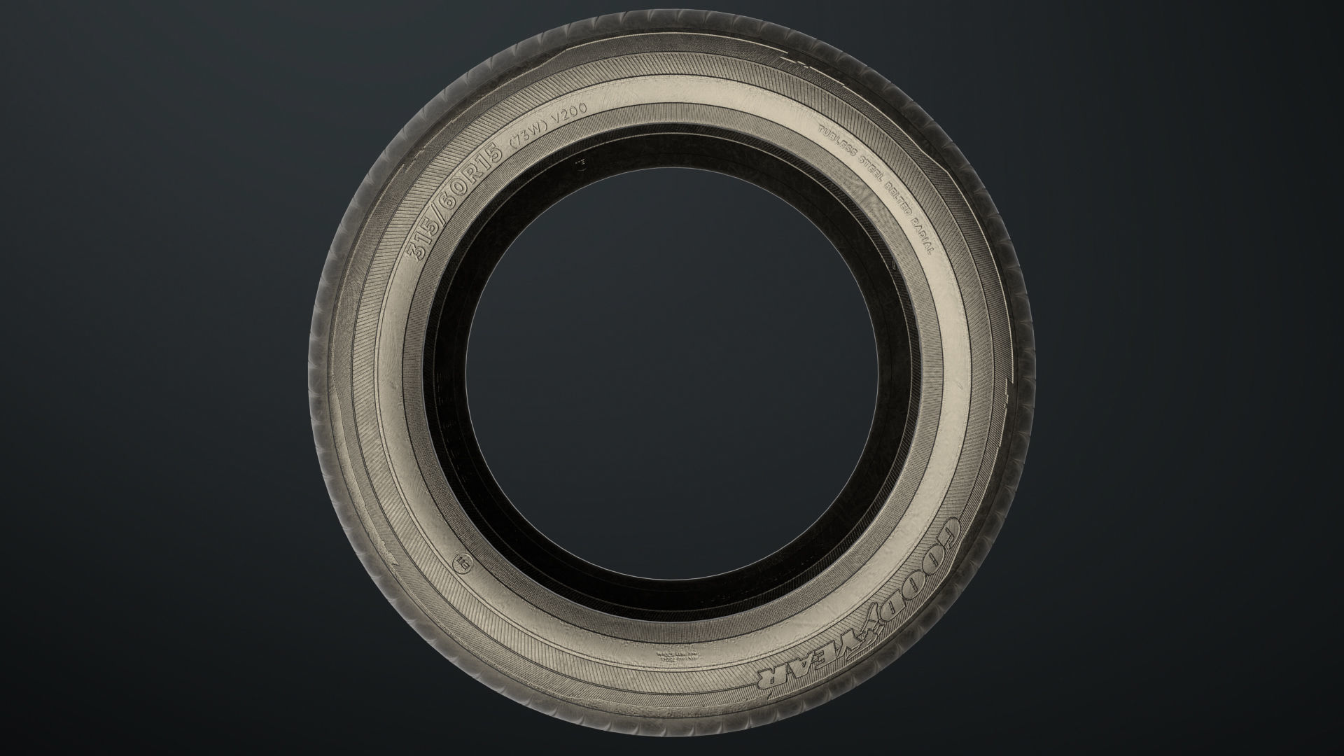 Low Poly Tire Low-poly 3D model_6