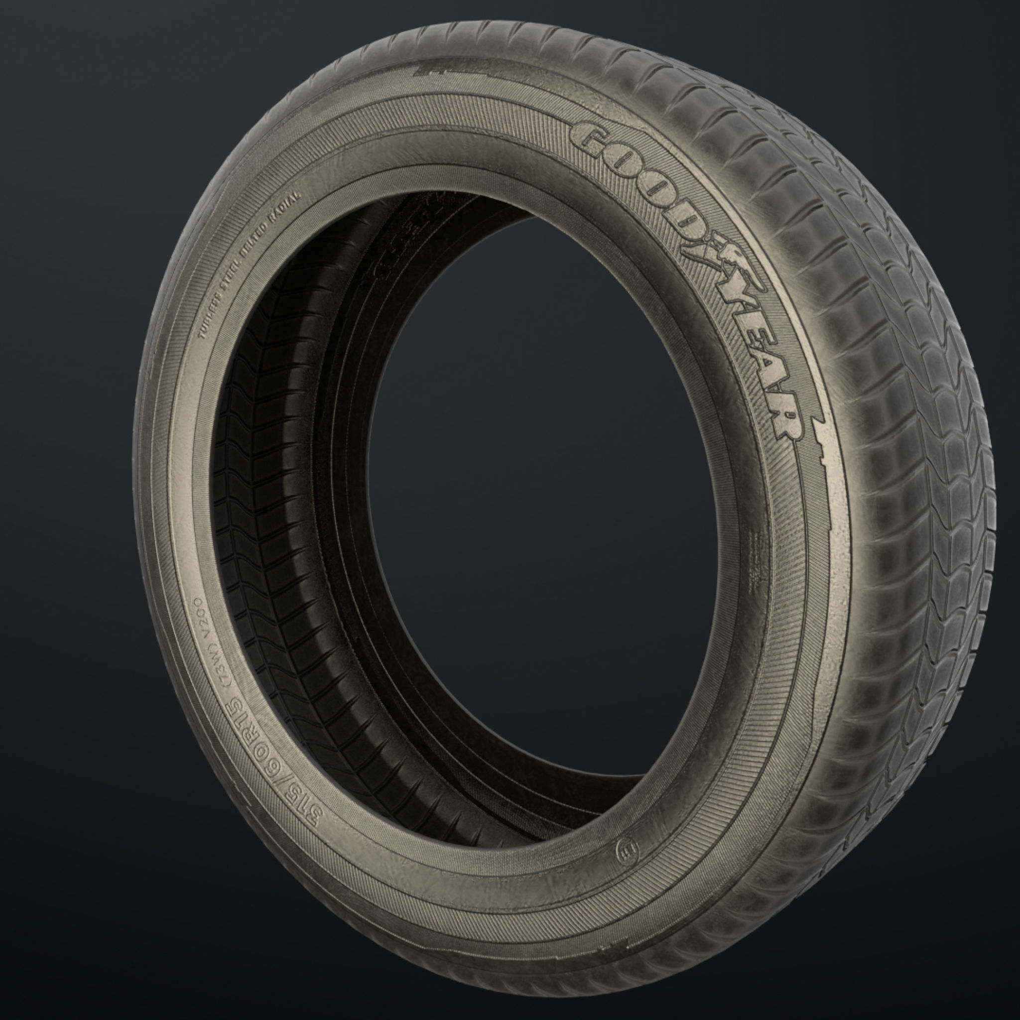 Low Poly Tire Low-poly 3D model_11