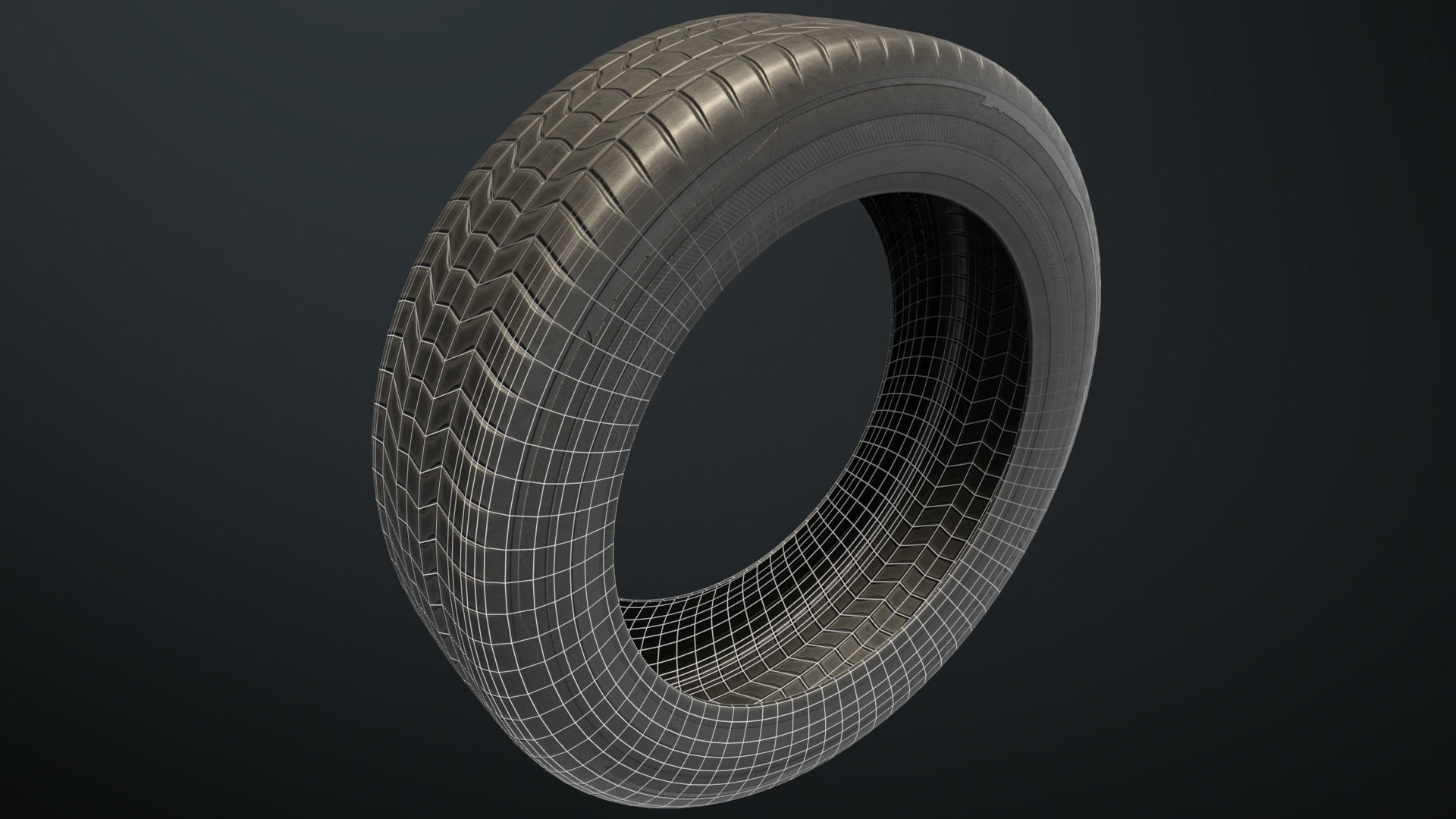 Low Poly Tire Low-poly 3D model_1