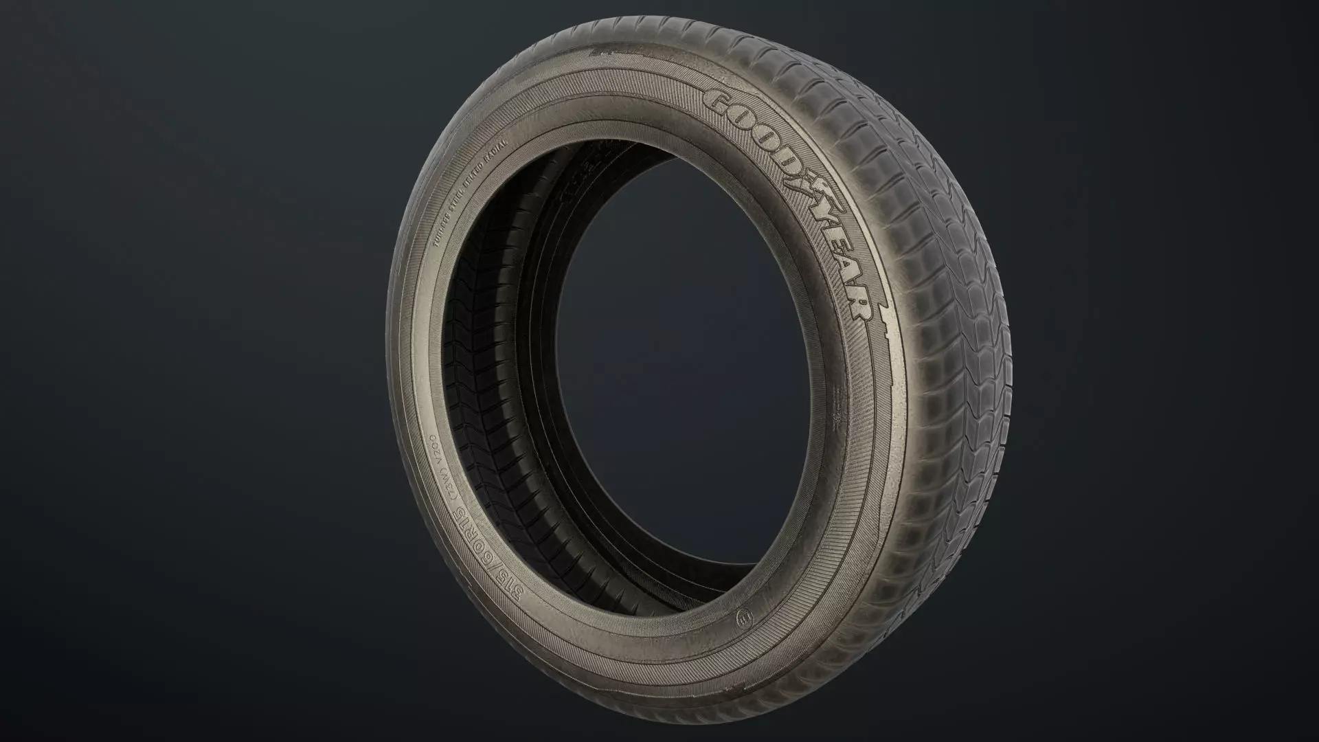 Low Poly Tire Low-poly 3D model_0