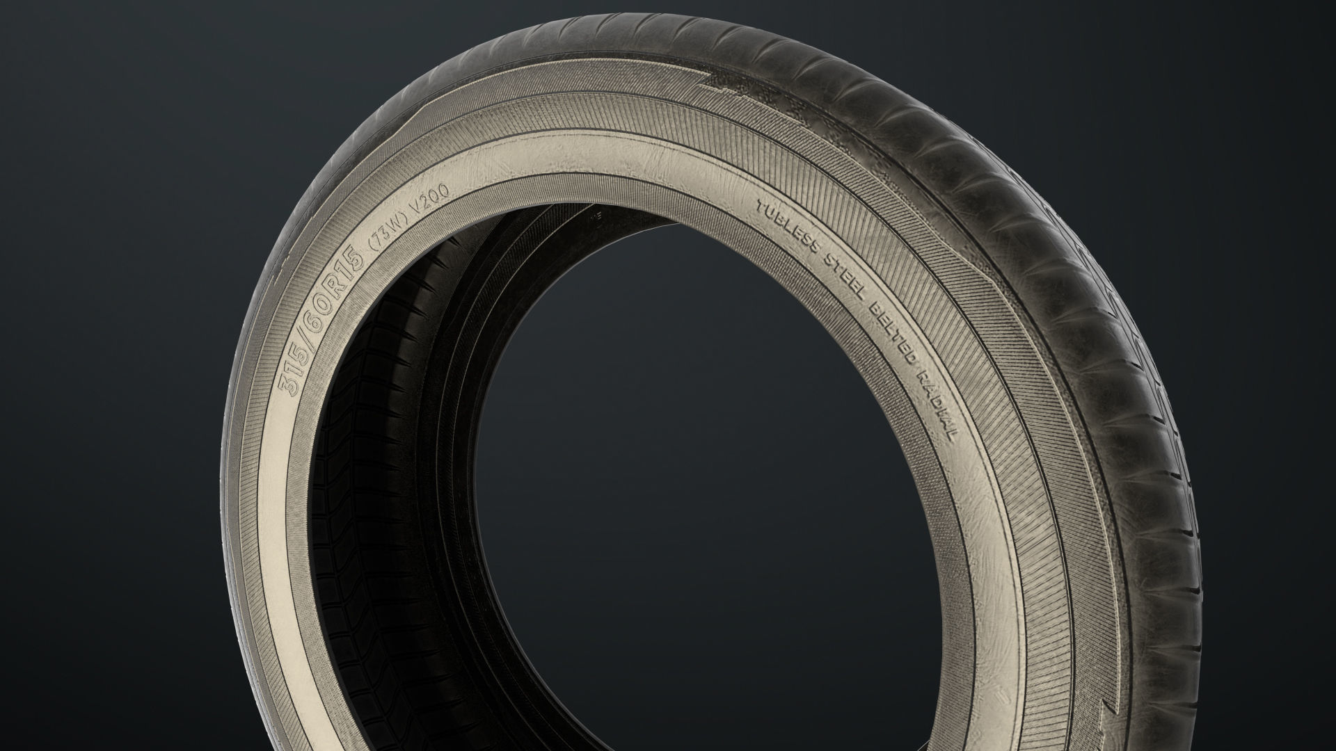 Low Poly Tire Low-poly 3D model_9