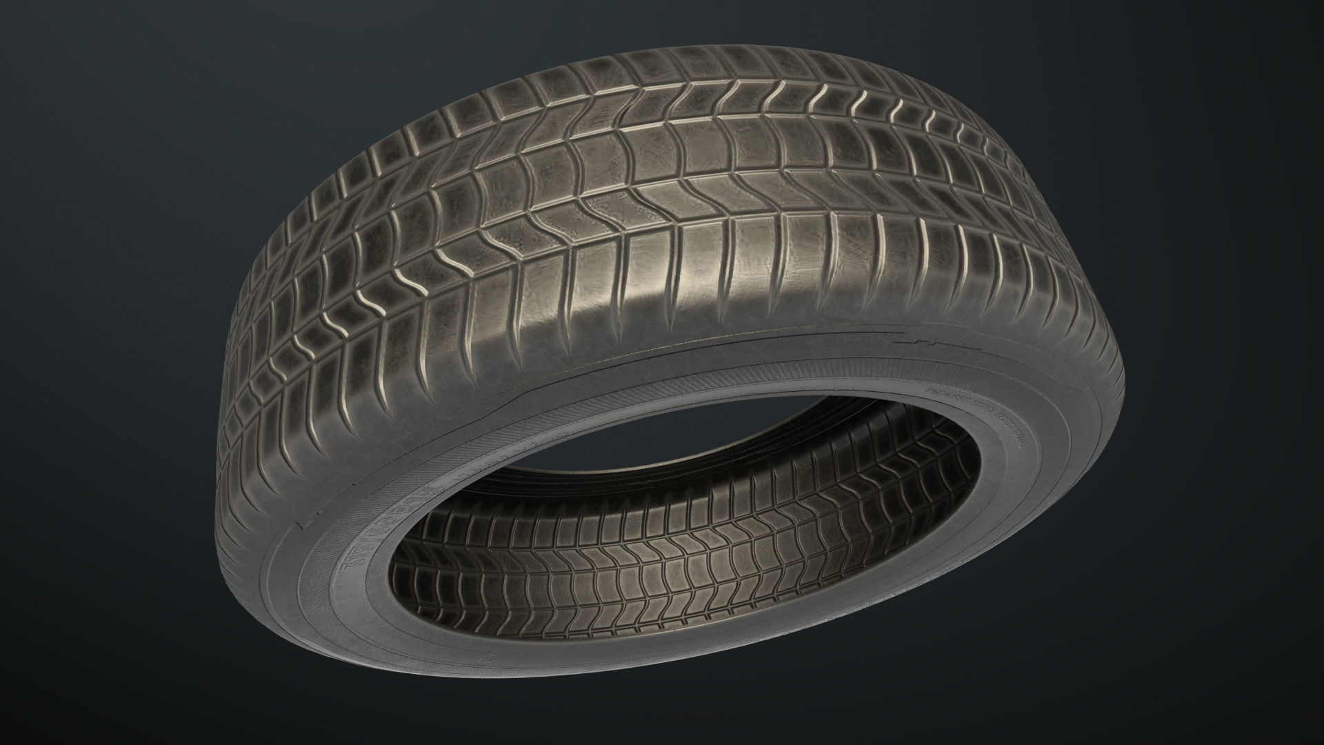 Low Poly Tire Low-poly 3D model_4