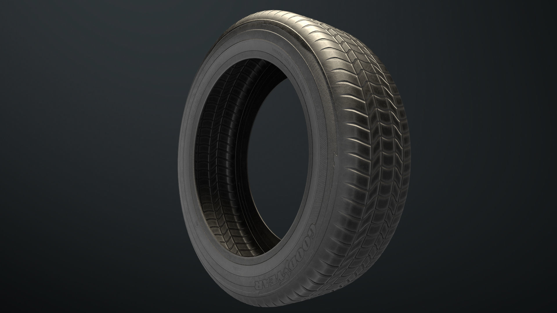 Low Poly Tire Low-poly 3D model_2