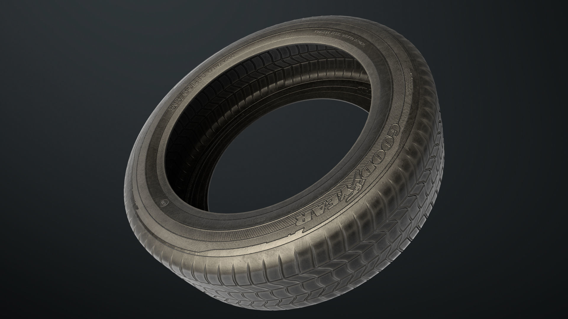 Low Poly Tire Low-poly 3D model_5