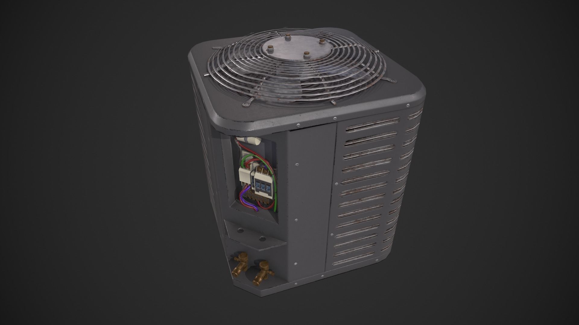 Air Conditioning Condenser Unit Low-poly 3D model_1