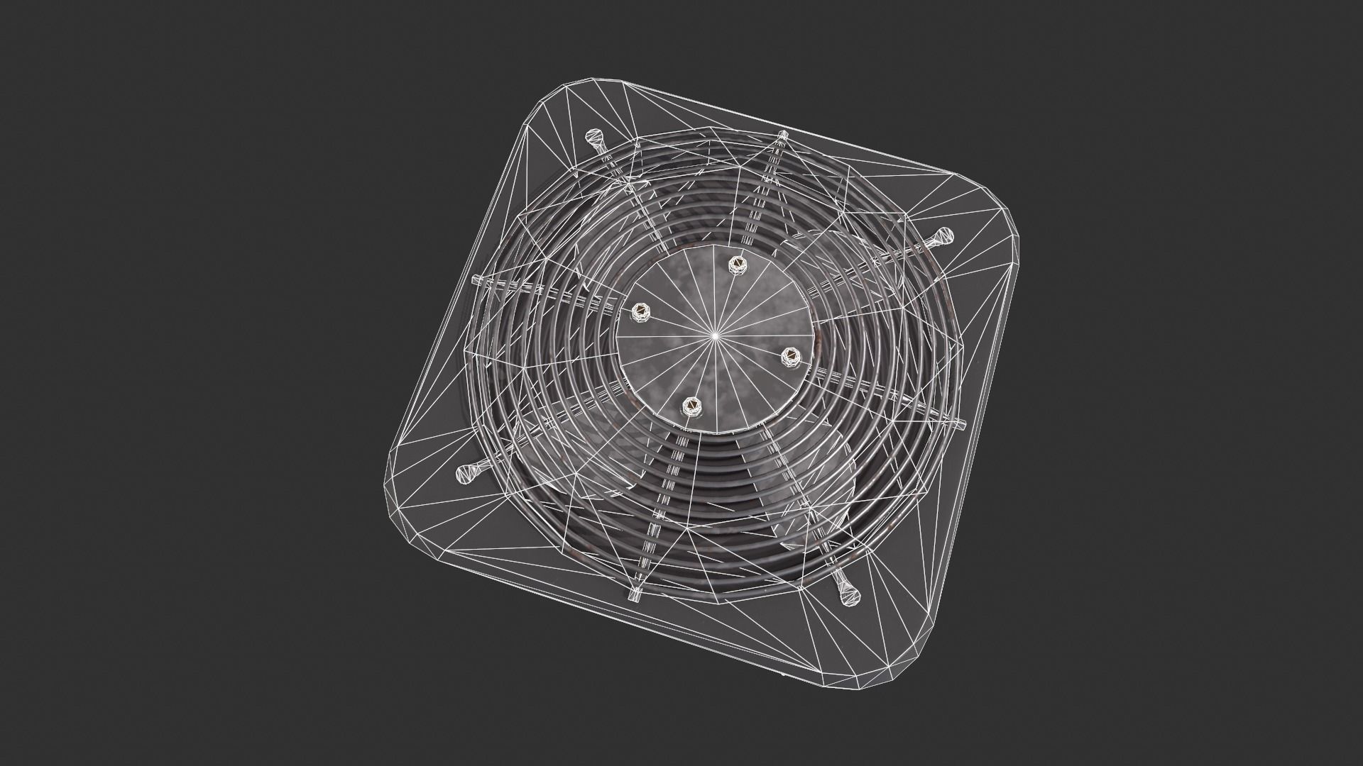 Air Conditioning Condenser Unit Low-poly 3D model_10