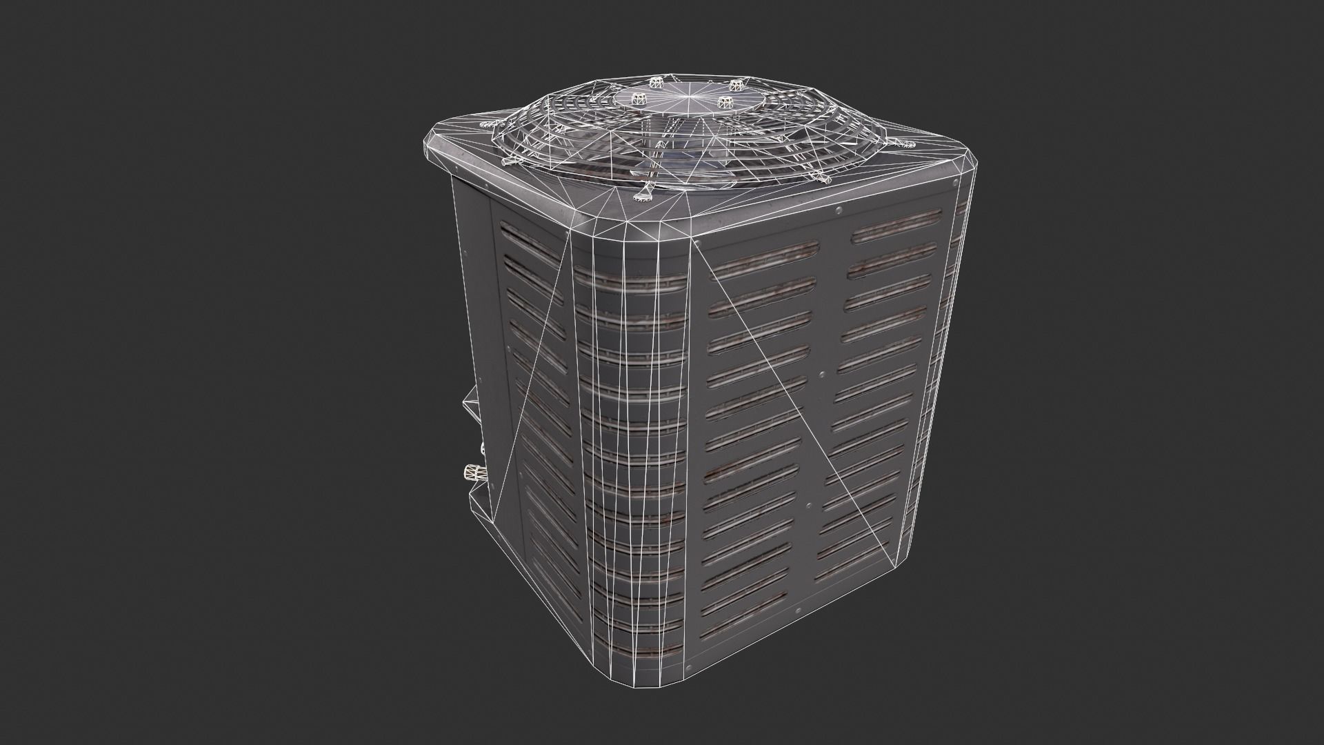 Air Conditioning Condenser Unit Low-poly 3D model_4