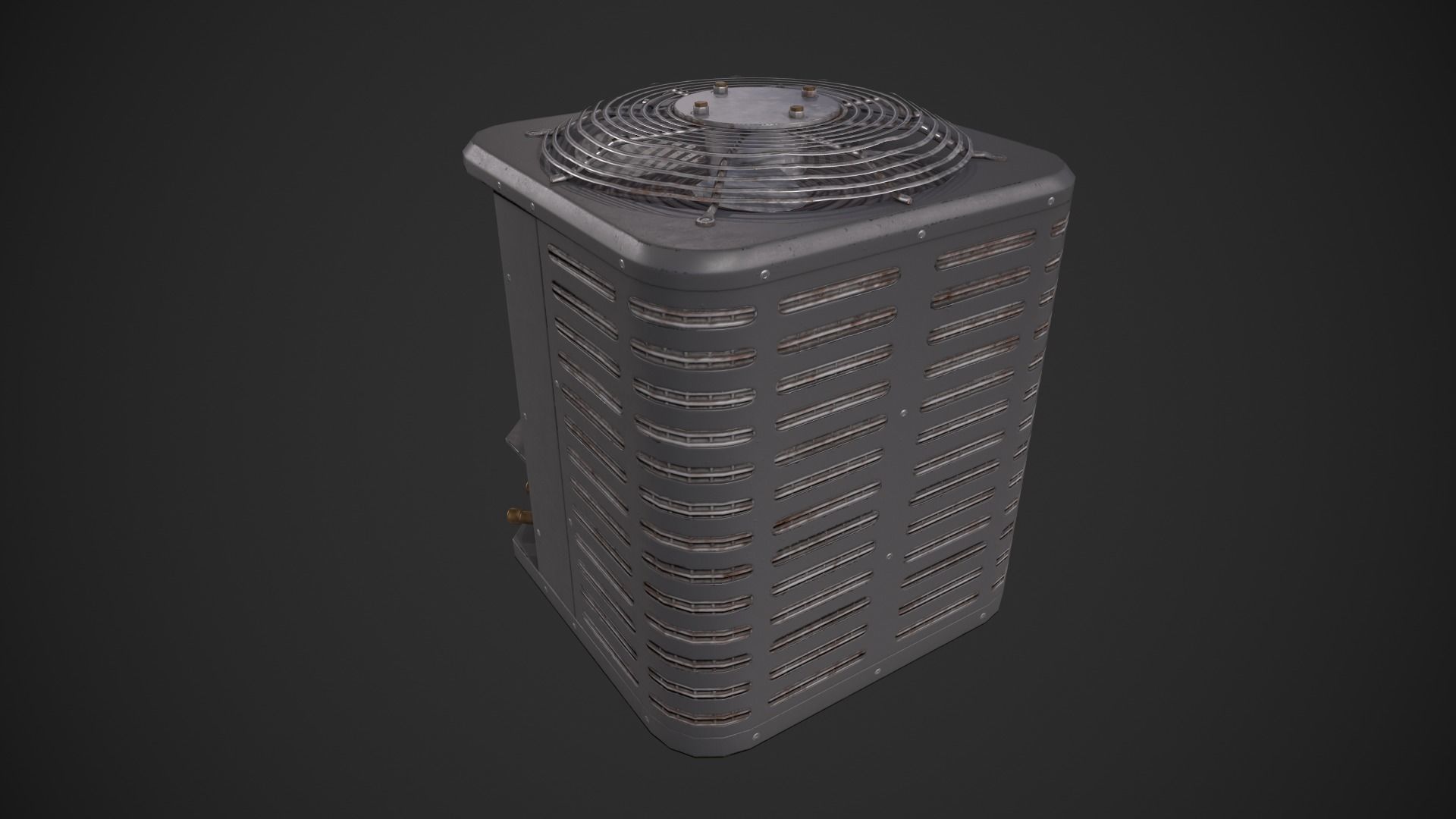 Air Conditioning Condenser Unit Low-poly 3D model_3