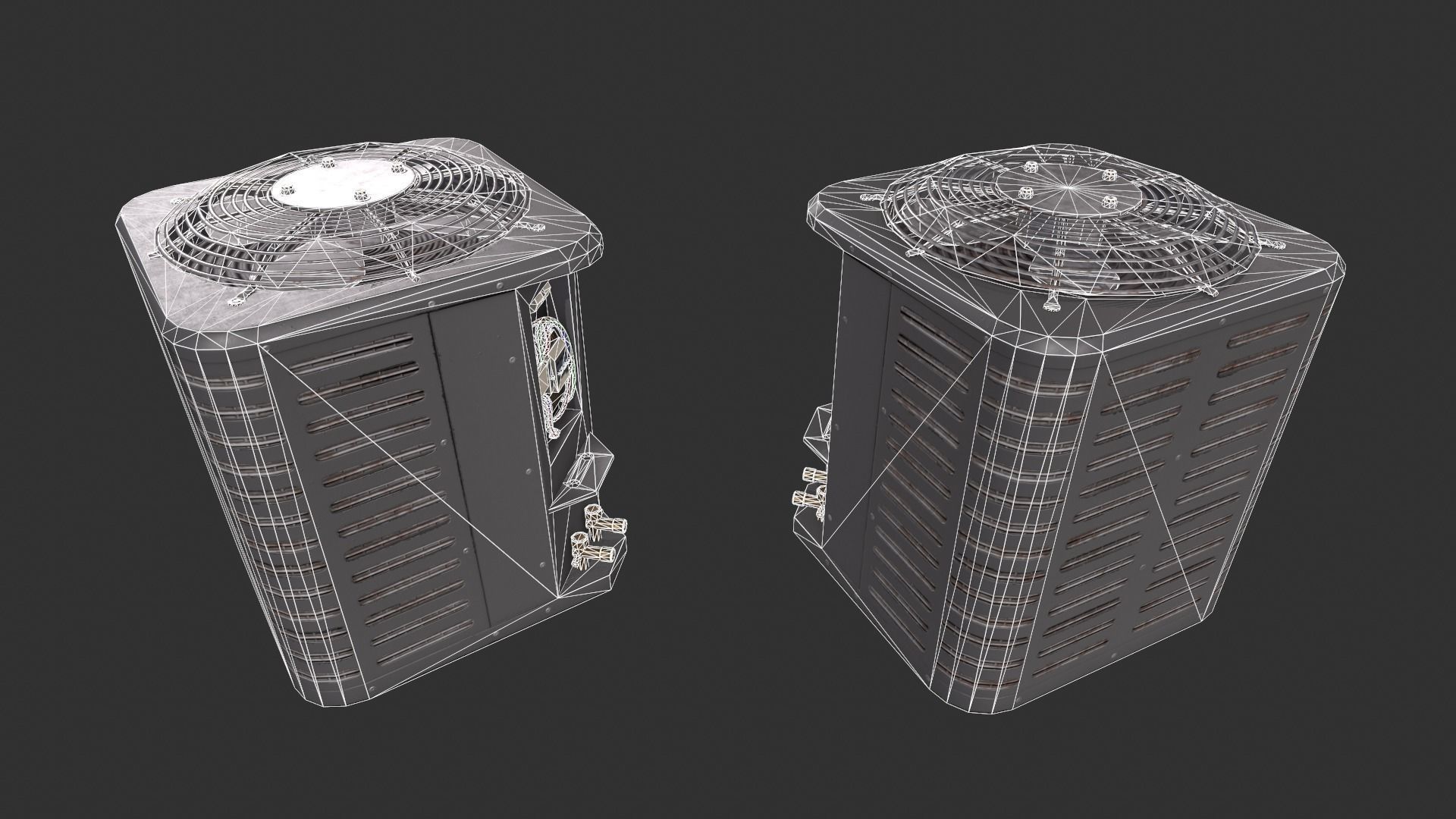Air Conditioning Condenser Unit Low-poly 3D model_14