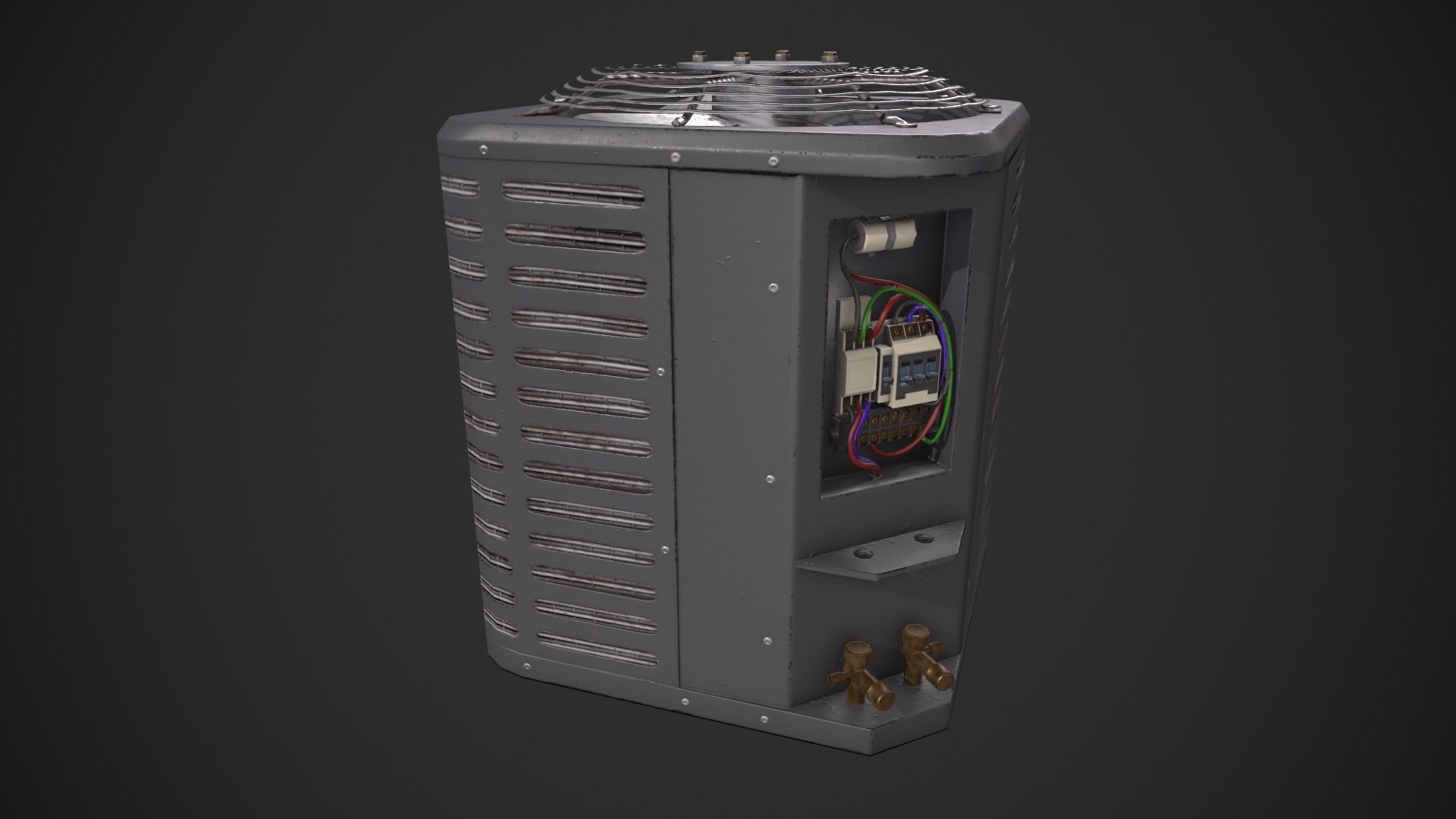 Air Conditioning Condenser Unit Low-poly 3D model_7