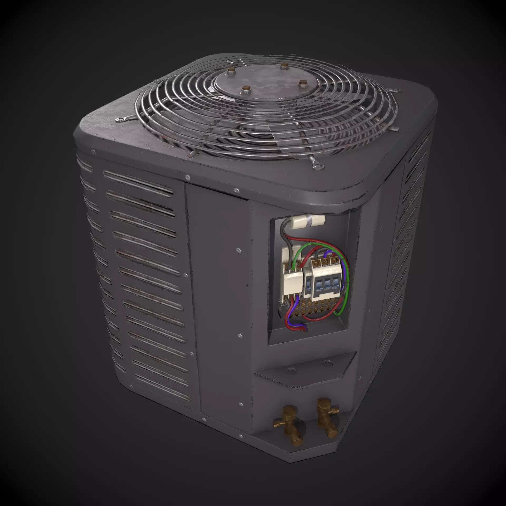 Air Conditioning Condenser Unit Low-poly 3D model_0