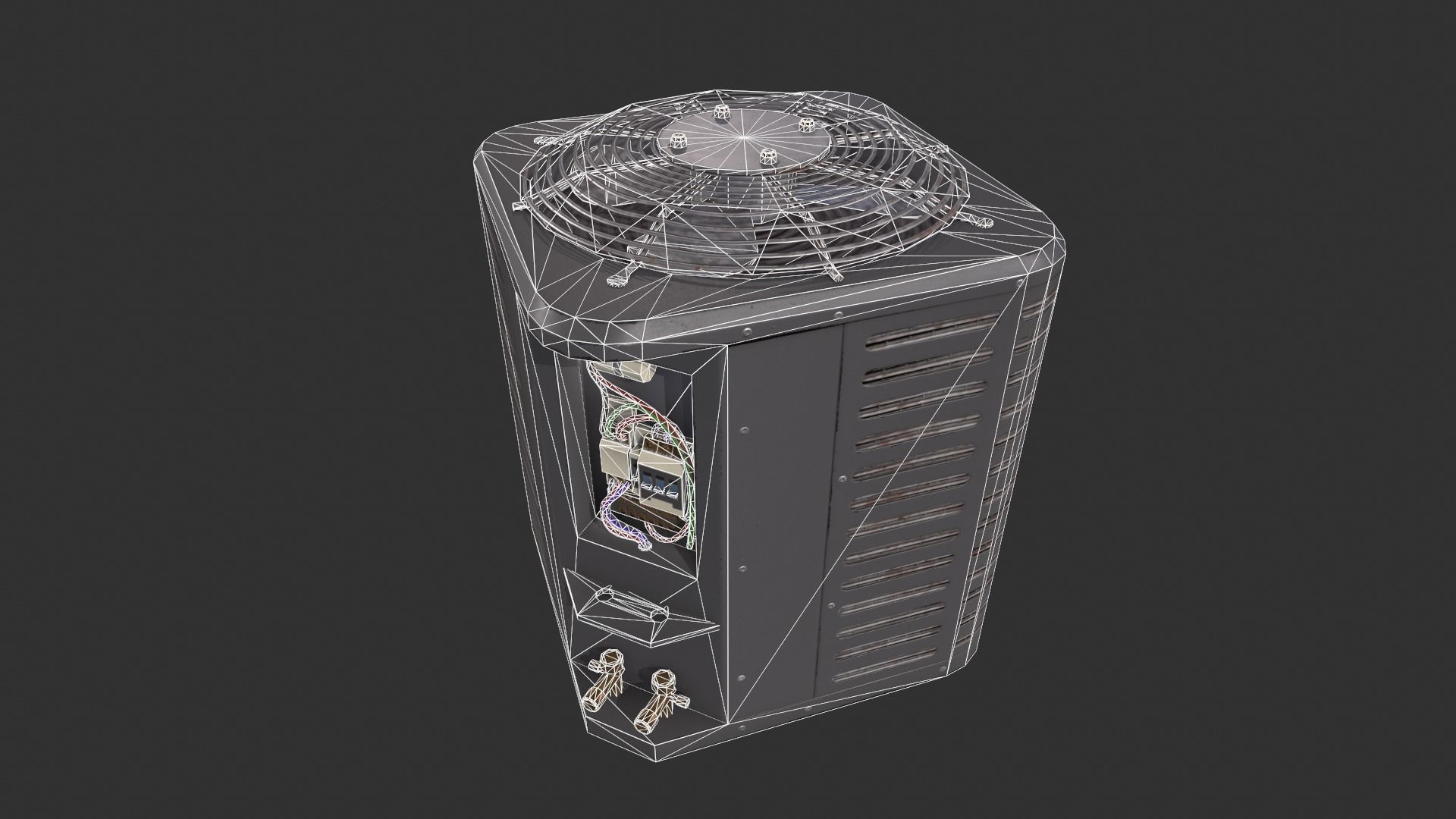 Air Conditioning Condenser Unit Low-poly 3D model_2