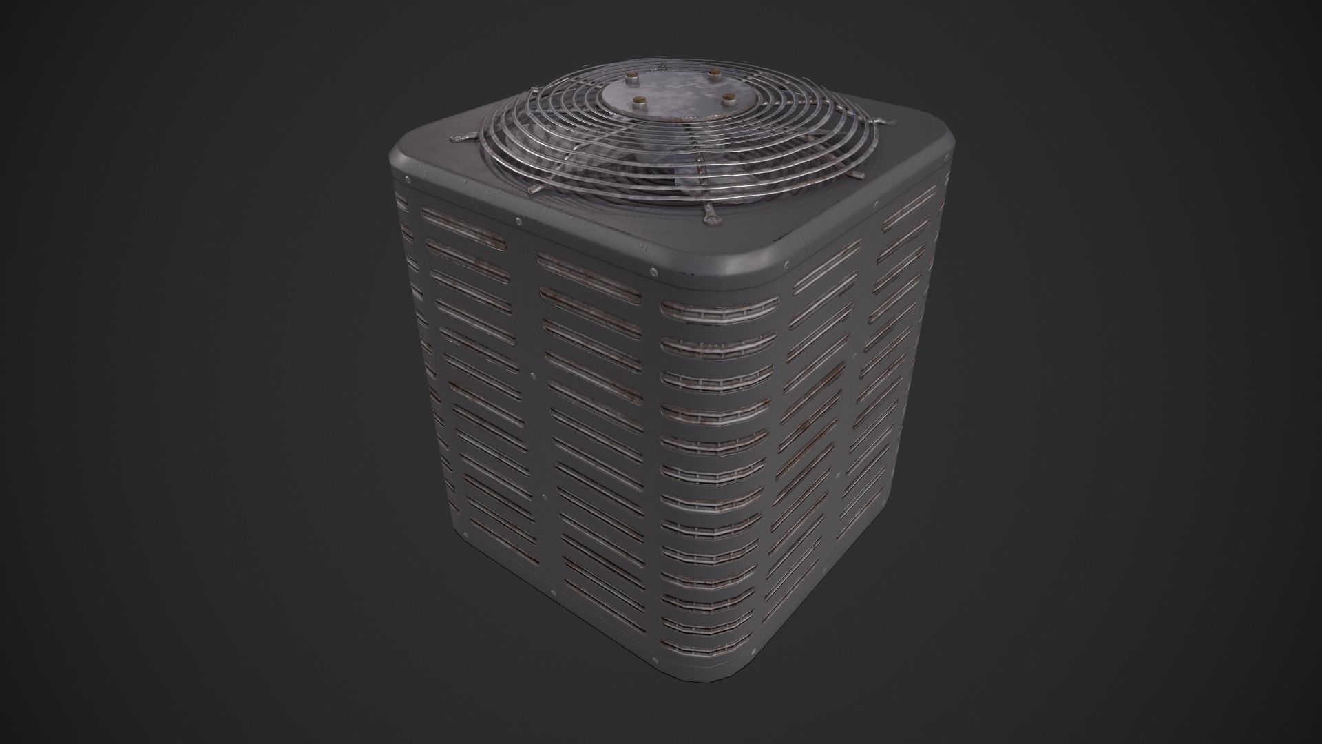 Air Conditioning Condenser Unit Low-poly 3D model_5
