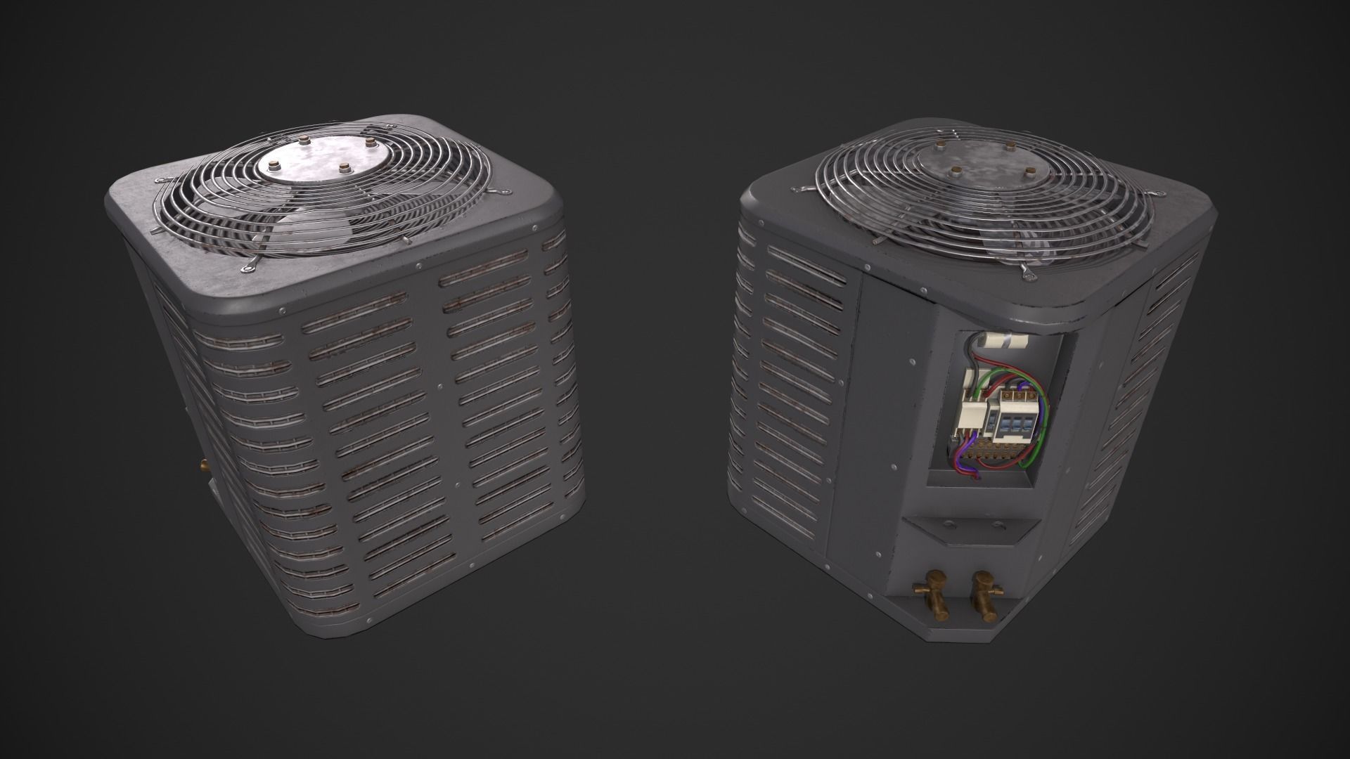 Air Conditioning Condenser Unit Low-poly 3D model_11