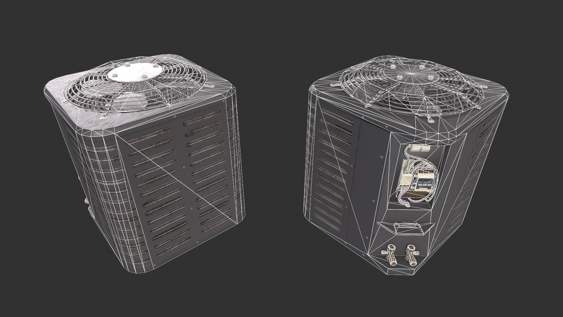 Air Conditioning Condenser Unit Low-poly 3D model_12