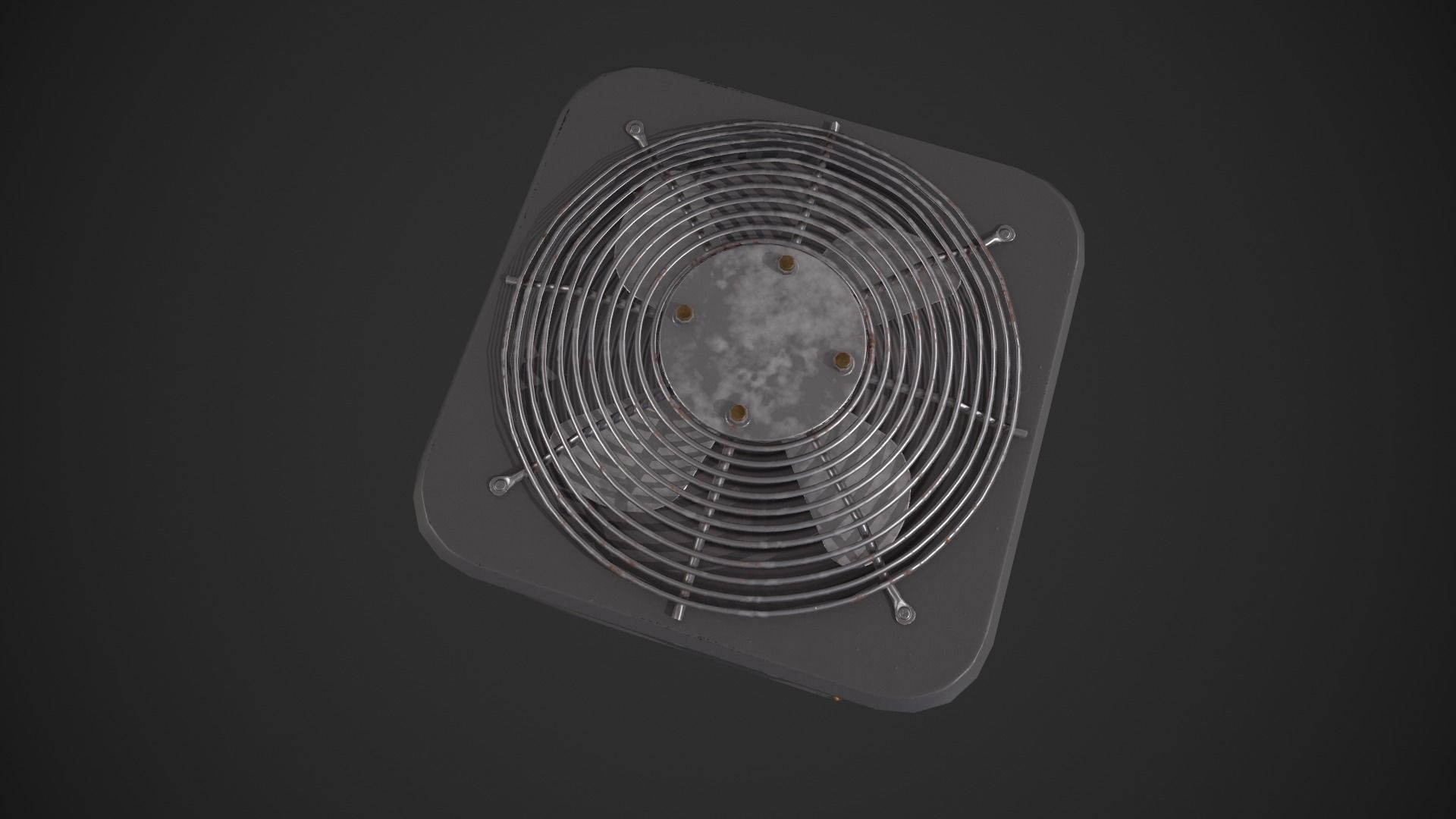 Air Conditioning Condenser Unit Low-poly 3D model_9